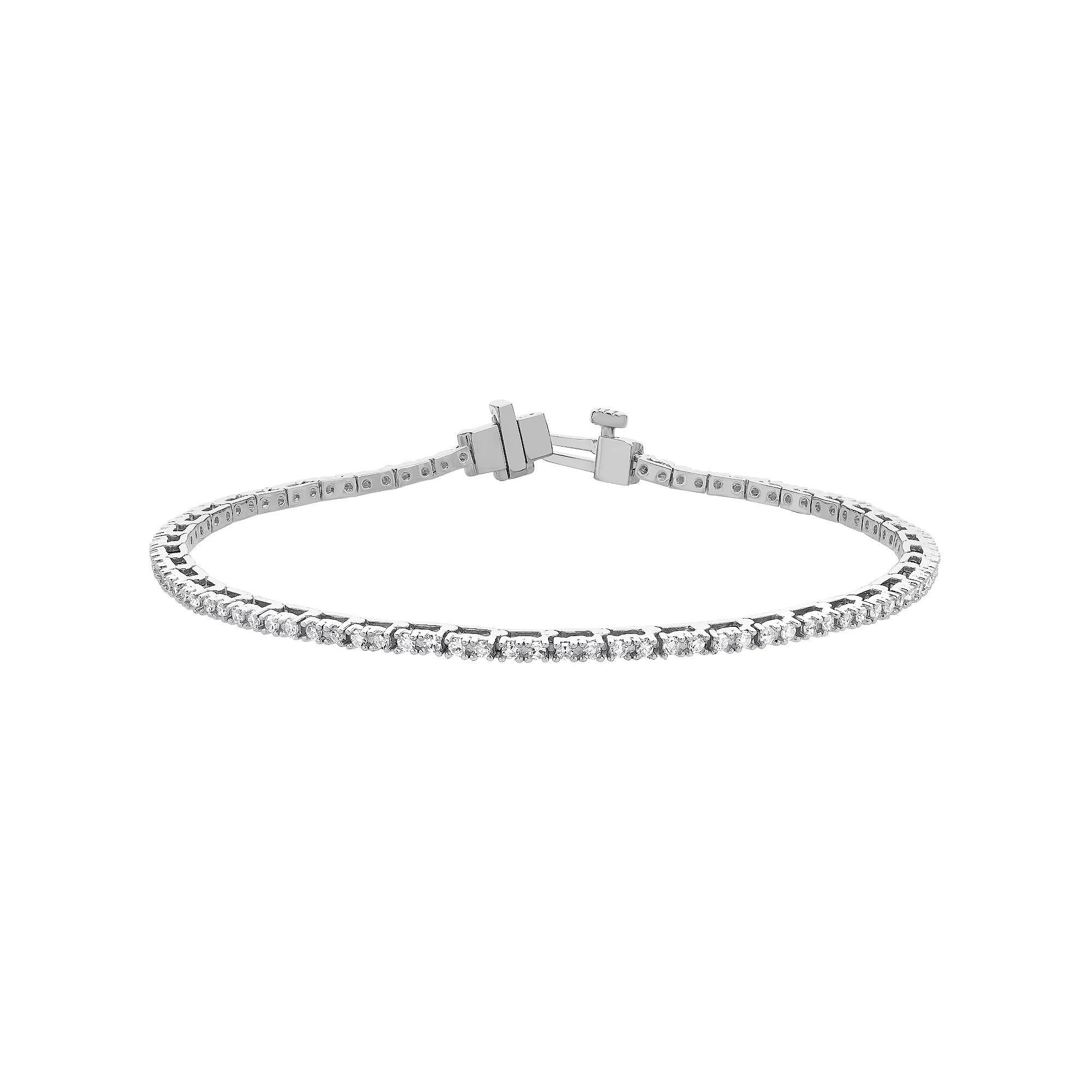 Diamond Brilliance Sterling Silver 1 Carat T.W. Lab-Created Diamond Tennis Bracelet, Women's, Size: 7", Silver Tone Product Image