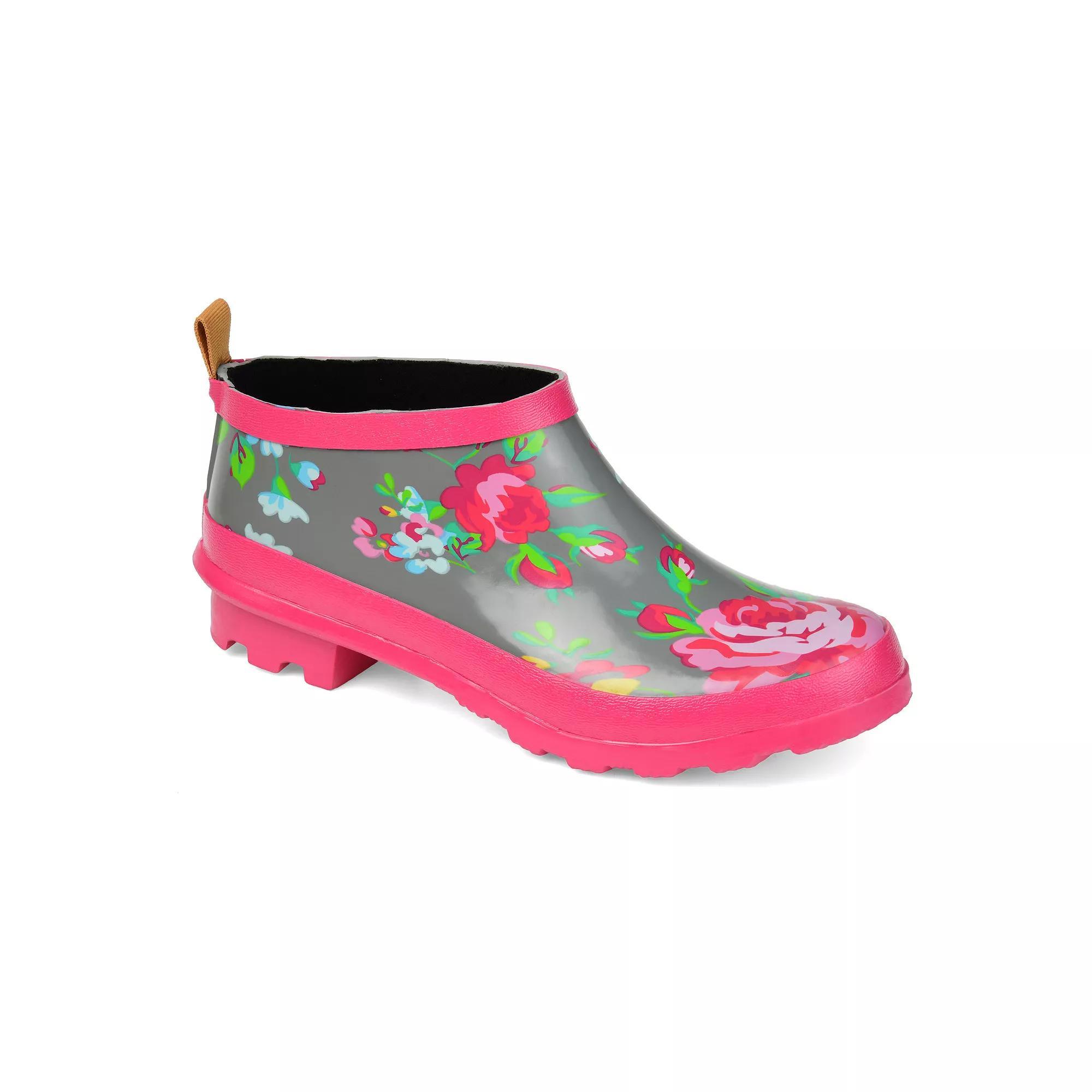Journee Rainer Women's Rainboots, Size: 7.5, Gray Floral Product Image