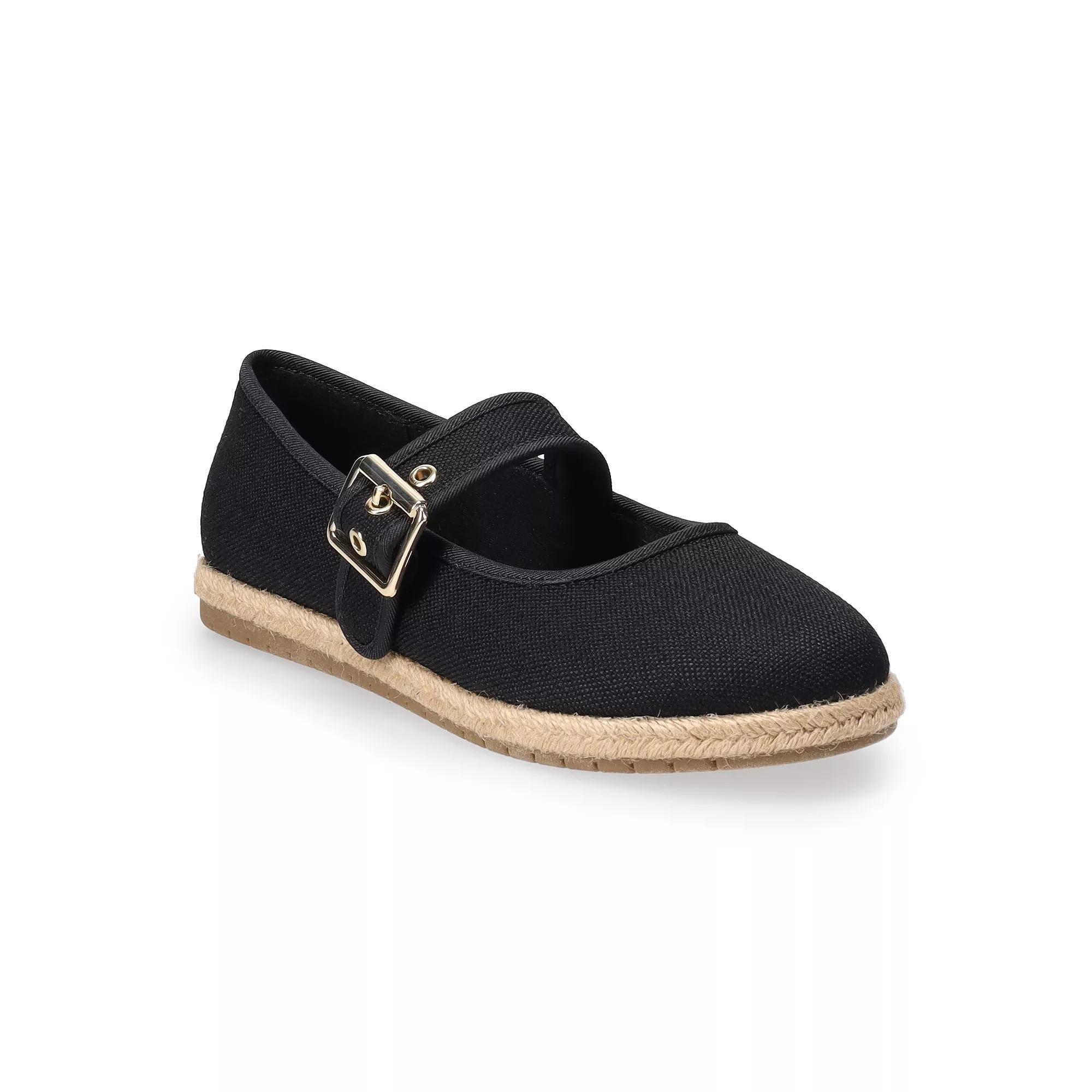 LC Lauren Conrad Holland Women's Espadrille Mary Jane Flats, Size: 6.5, Black Product Image