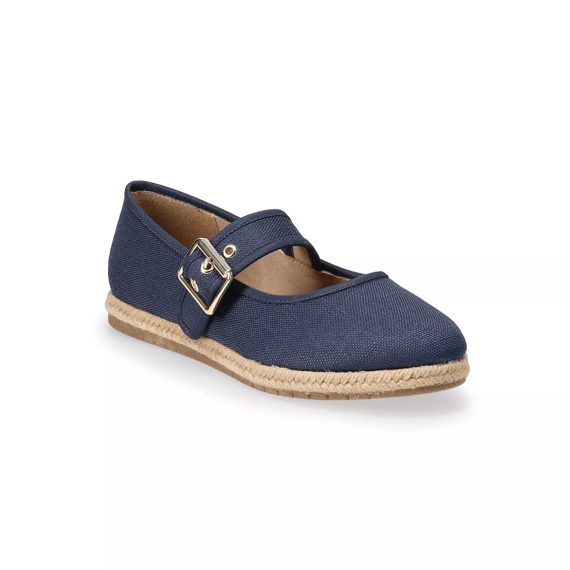 LC Lauren Conrad Holland Women's Espadrille Mary Jane Flats, Size: 6, Dkblue Product Image