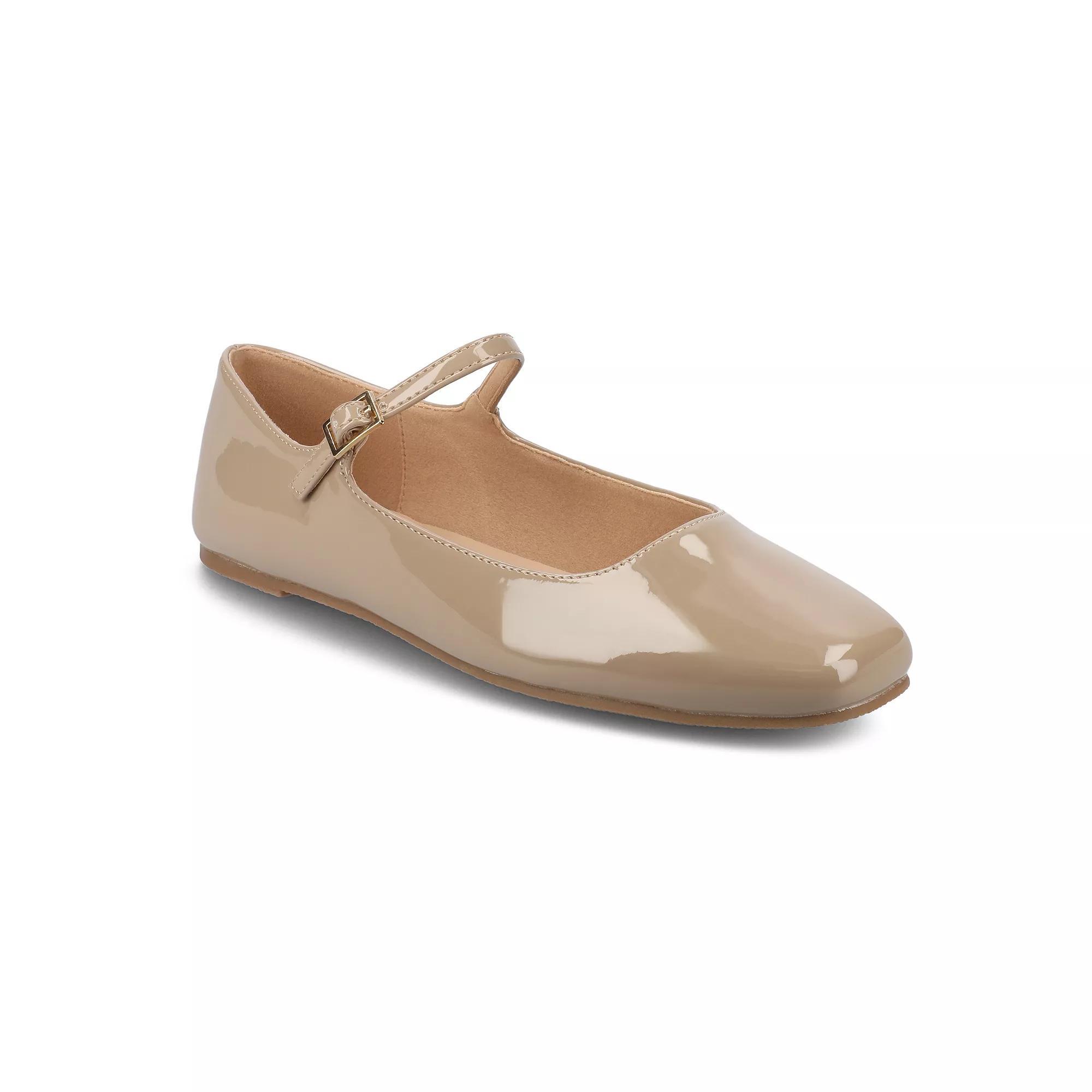 Journee Carrie Womens Mary Jane Flats Brown Patent Product Image