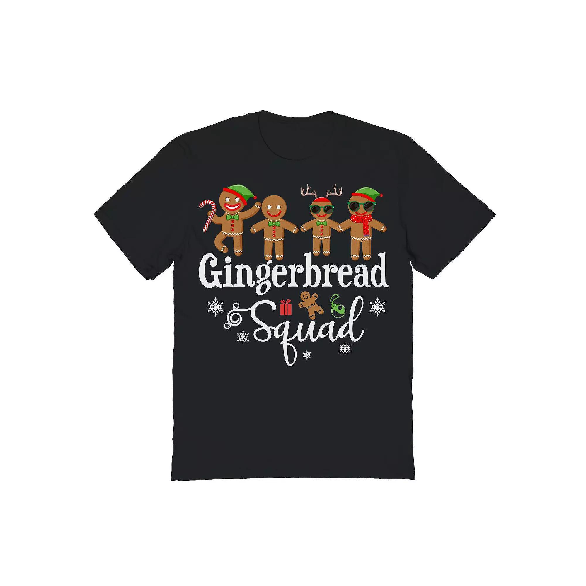 Men's Gingerbread Squad Christmas Graphic Tee, Size: Medium, Black Product Image
