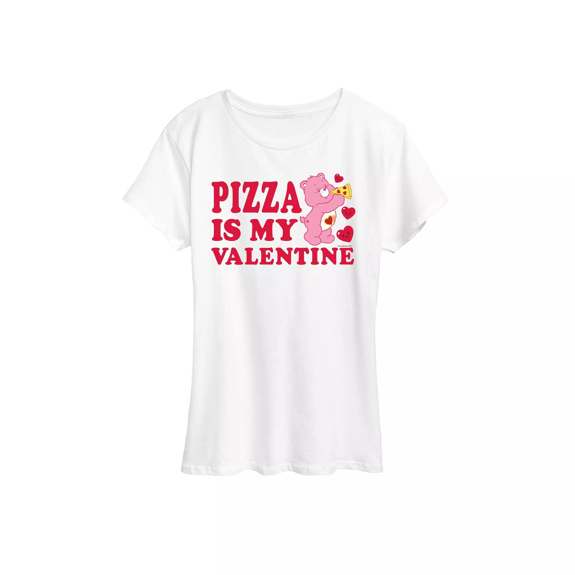 Womens Care Bears Pizza Is My Valentine Graphic Tee Product Image