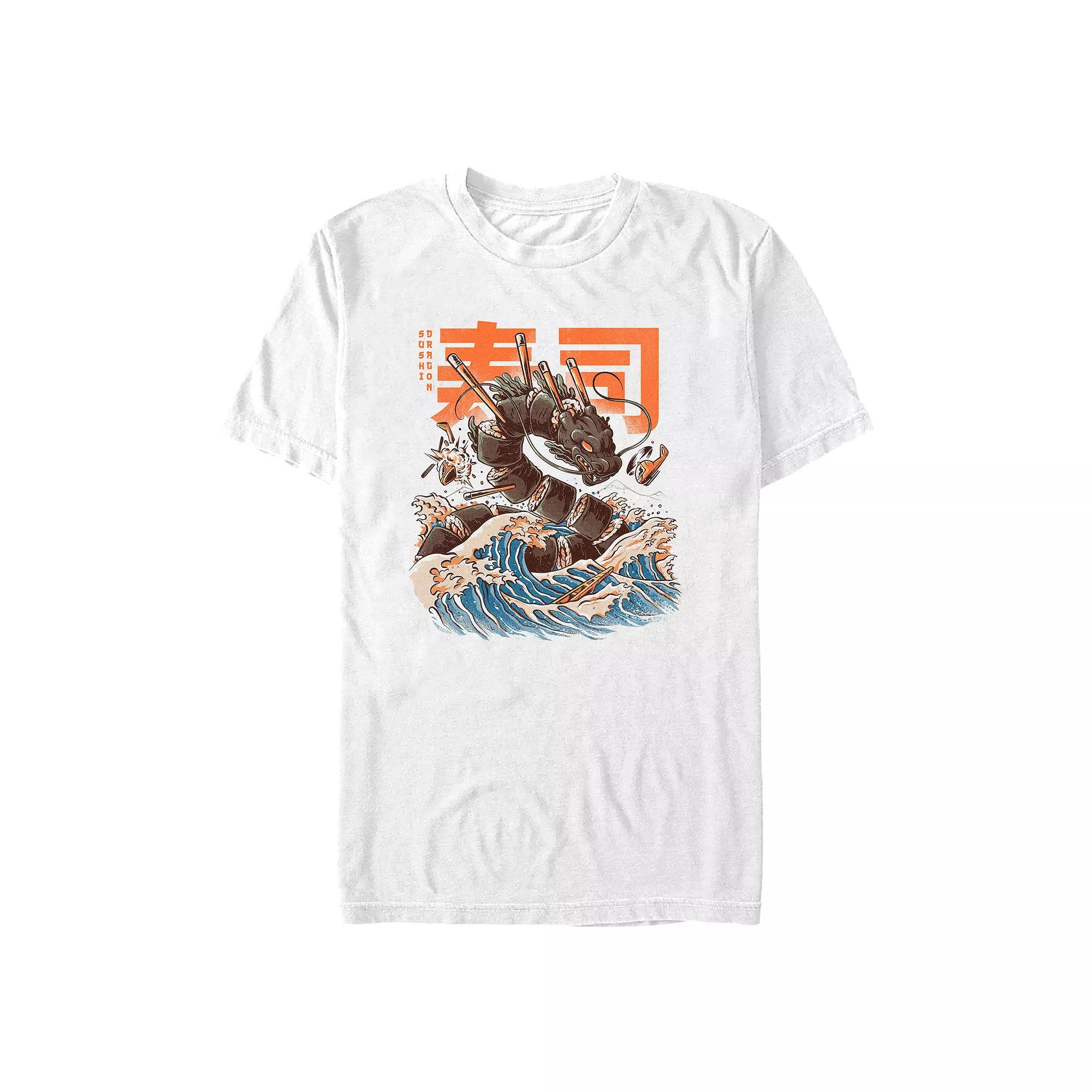 Big & Tall Great Sushi Dragon Graphic Tee, Men's, Size: XXL Tall, White Product Image