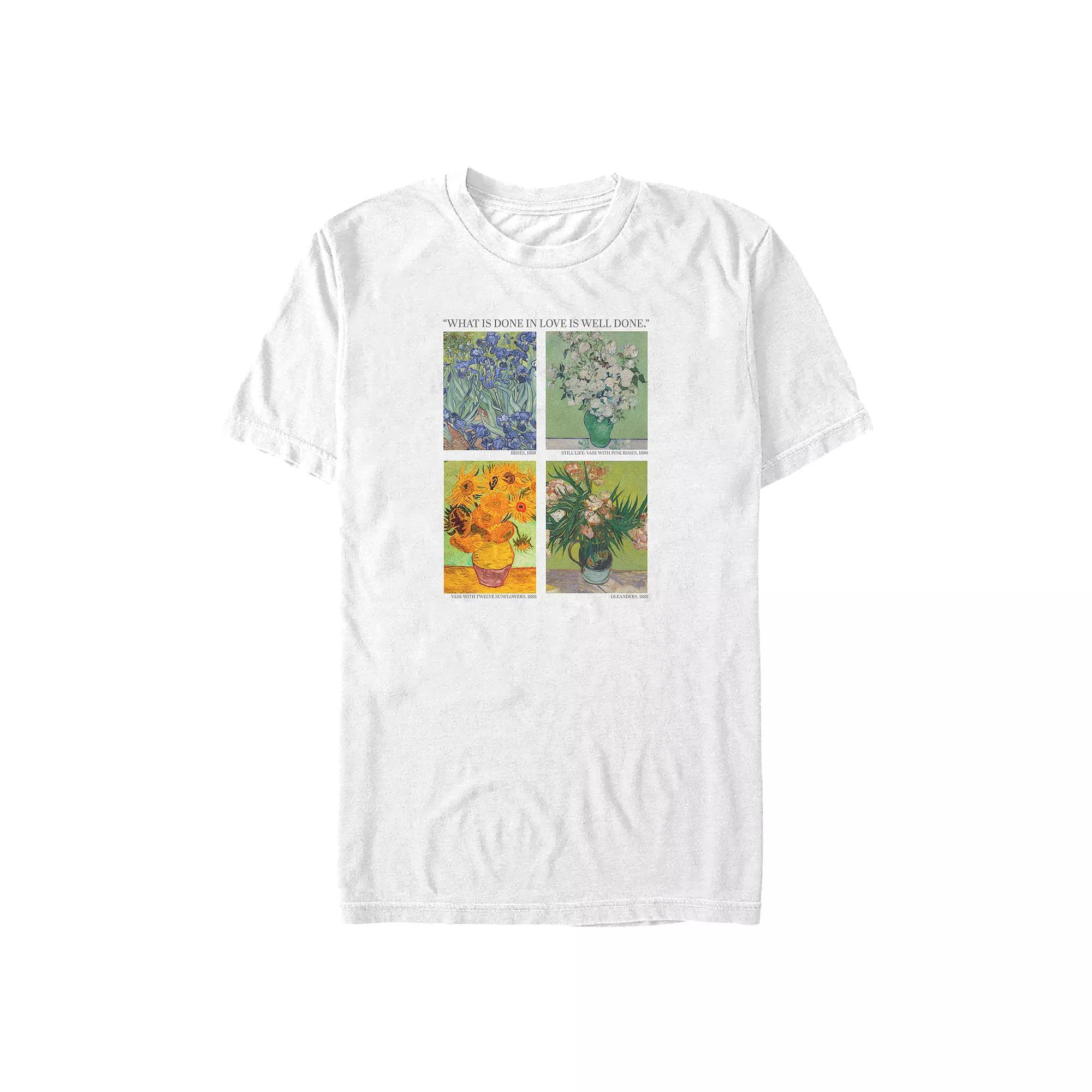 Big & Tall Van Gogh Flower Paintings Graphic Tee, Men's, Size: XL Tall, White Product Image