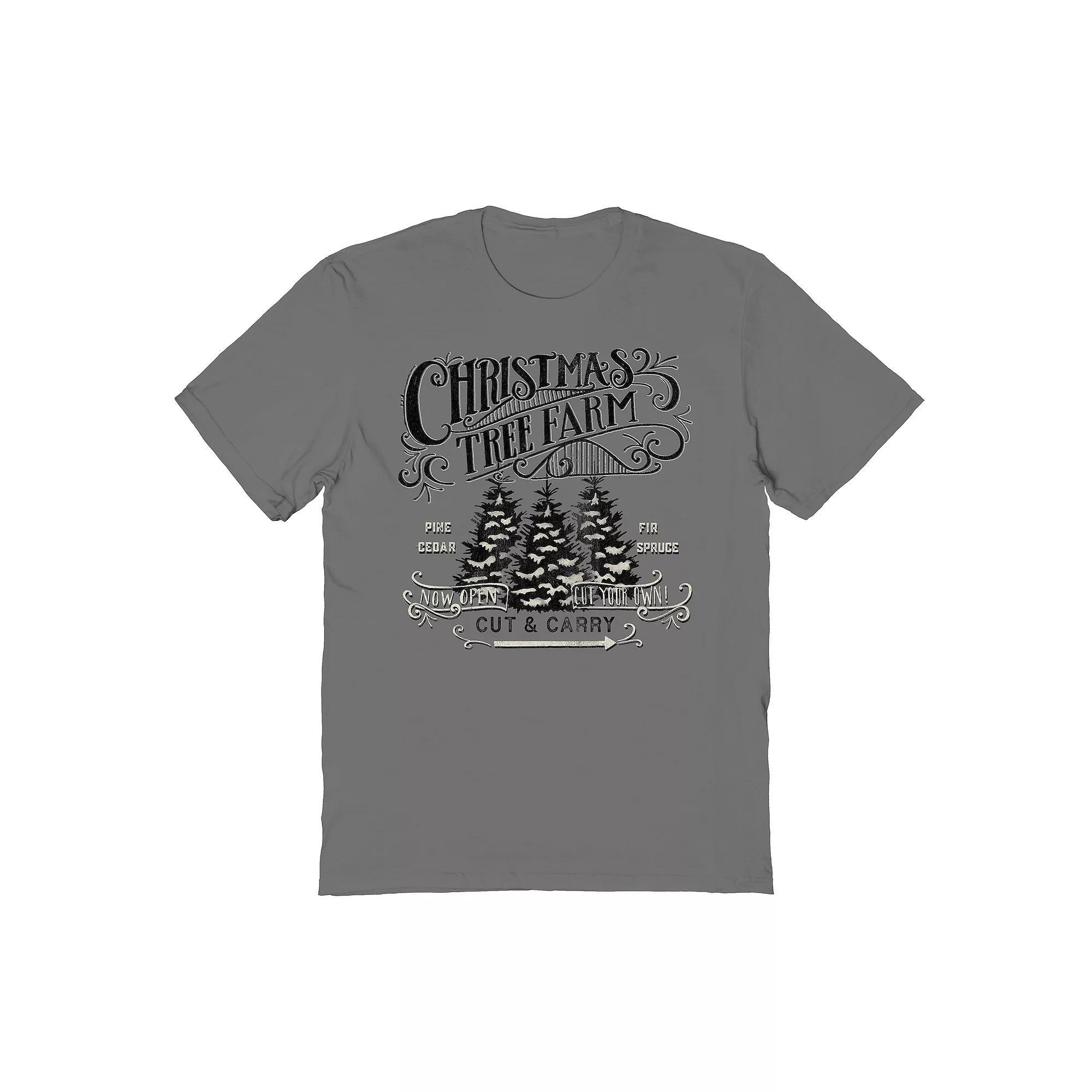 Men's Christmas Tree Farm Graphic Tee, Women's, Size: Large, Grey Product Image