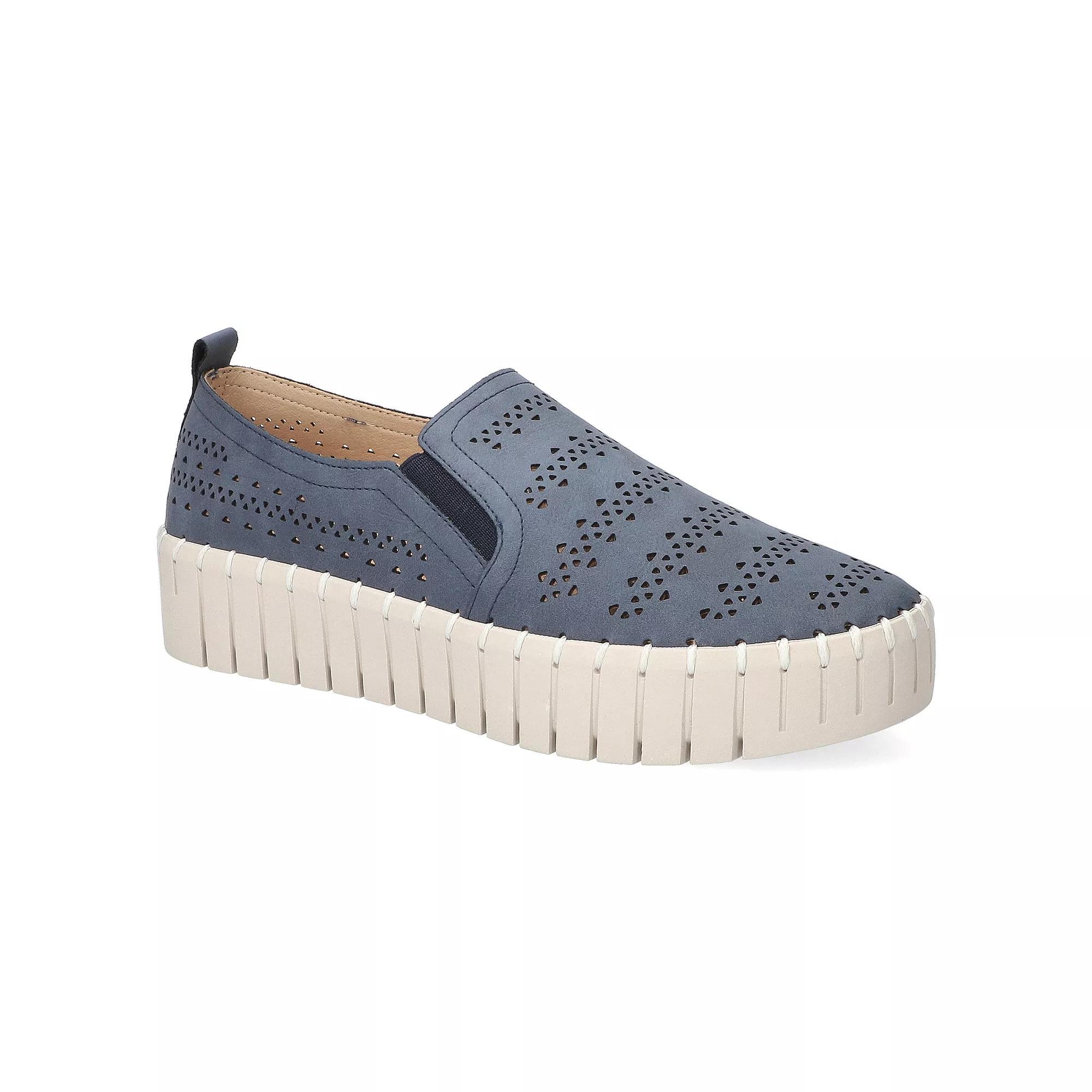 Peppy by Easy Street Women's Platform Sneakers, Size: 9.5, Blue Product Image