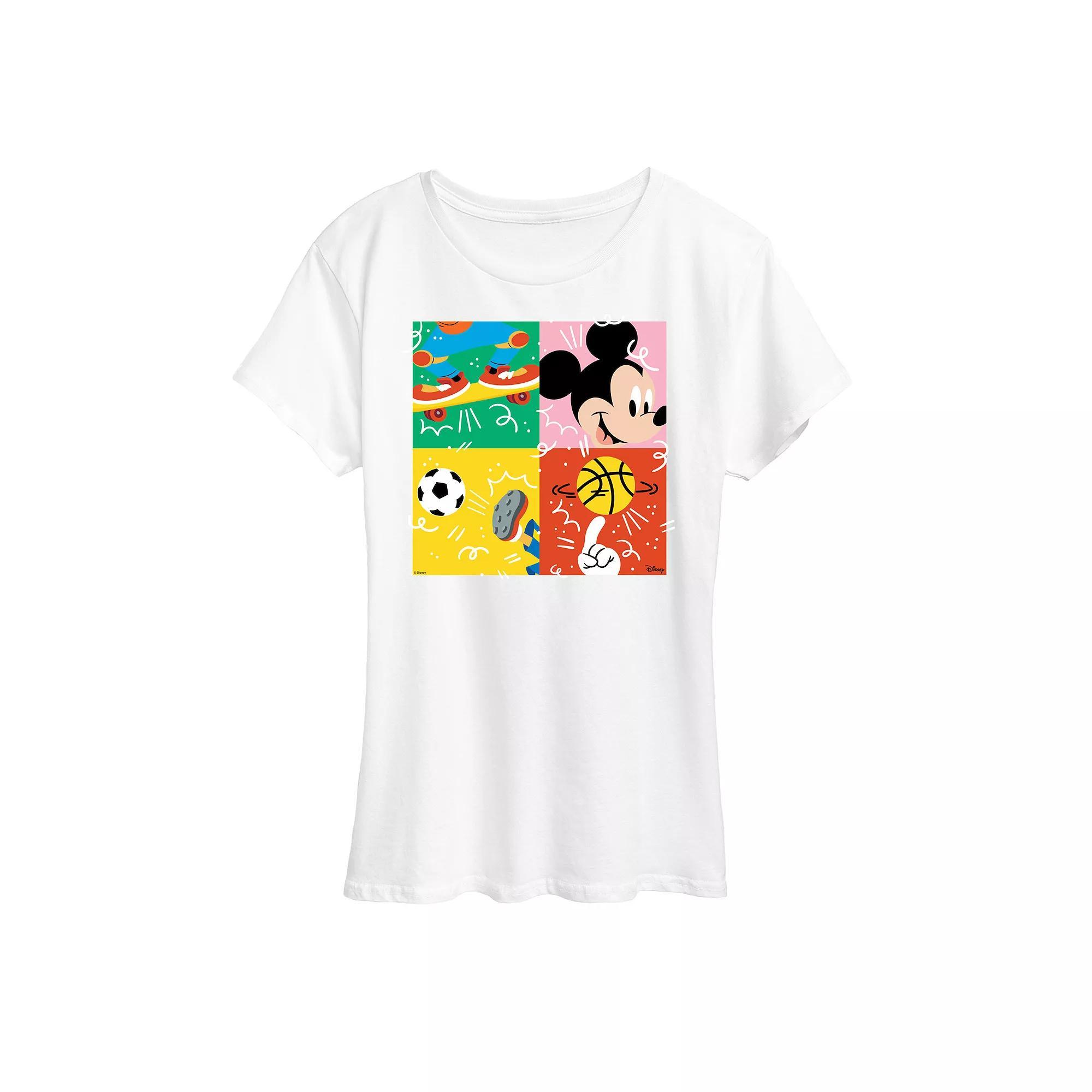 Disney's Mickey Mouse Women's Sports Grid Graphic Tee, Size: XL, Blue Product Image
