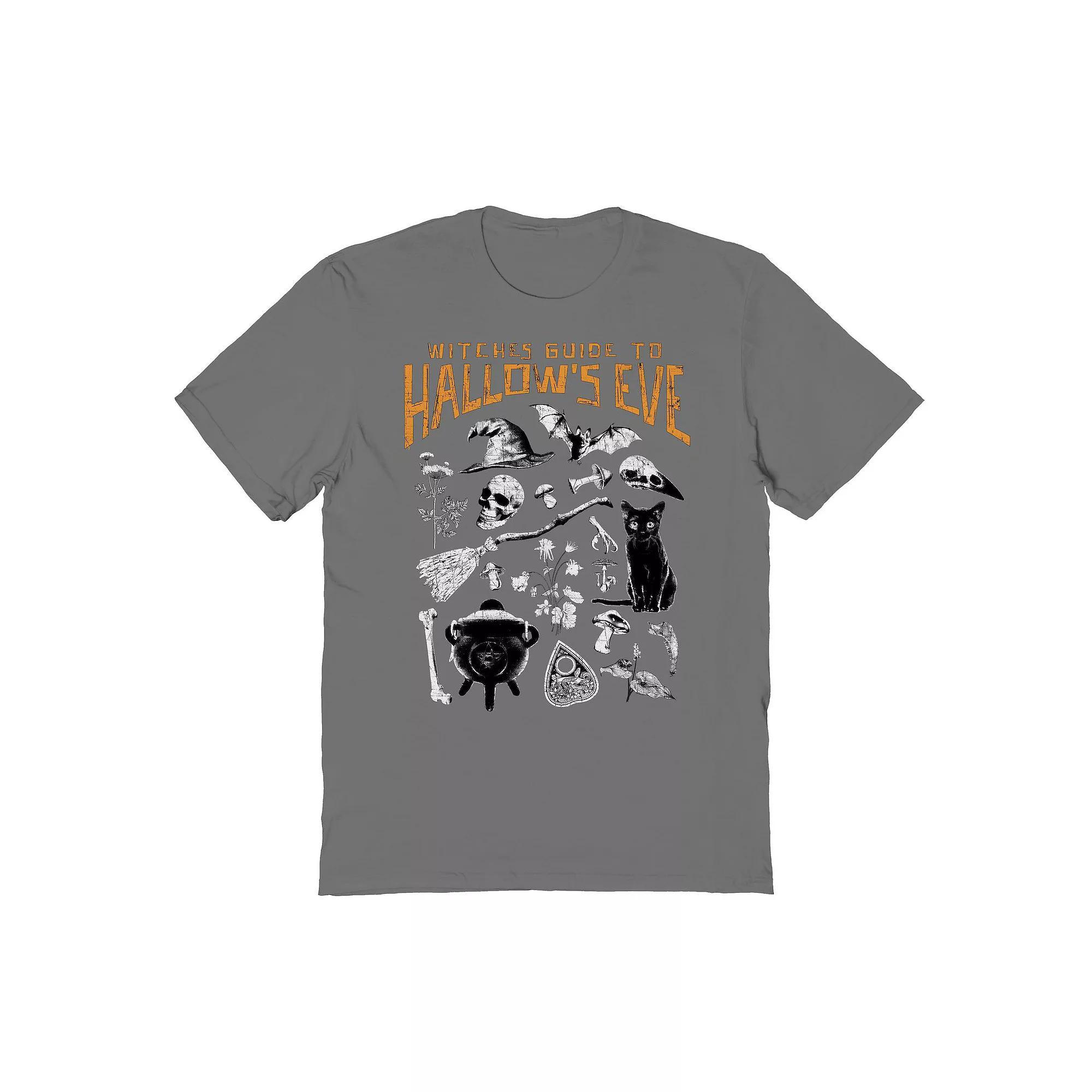 Men's Hallows Eve Guide Halloween Graphic Tee, Size: Small, Grey Product Image