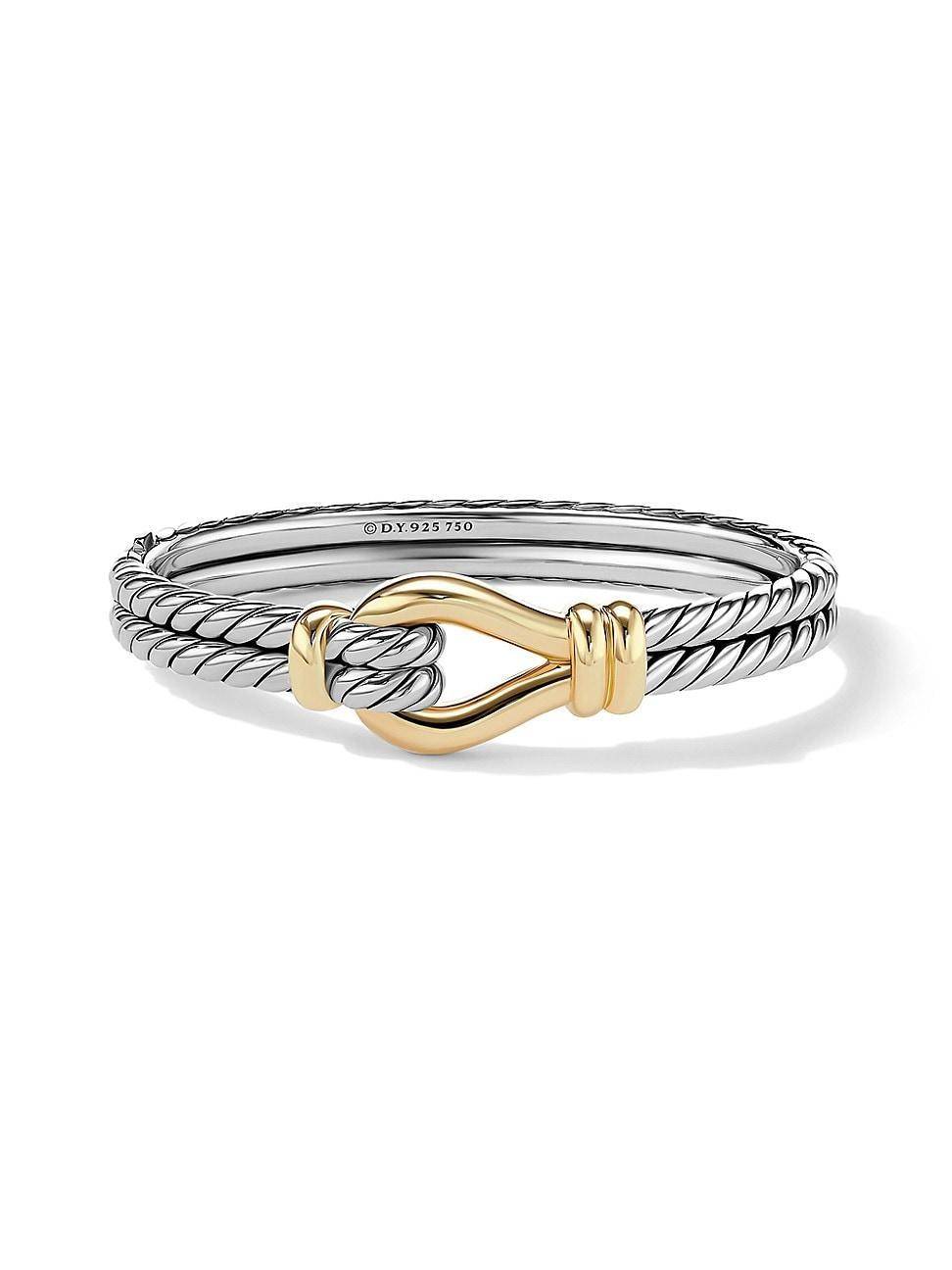 16mm Thoroughbred Loop Cuff Bracelet in Silver & 18k Gold Product Image