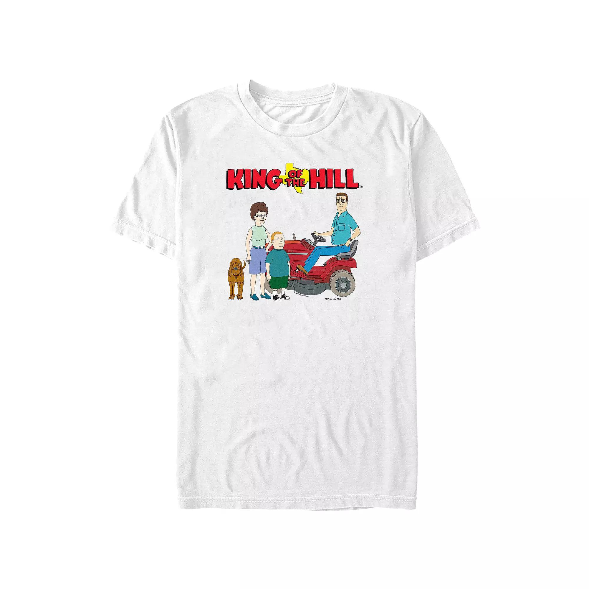 Men's King Of The Hill Lawn Mower Portrait Graphic Tee, Size: Large, White Product Image
