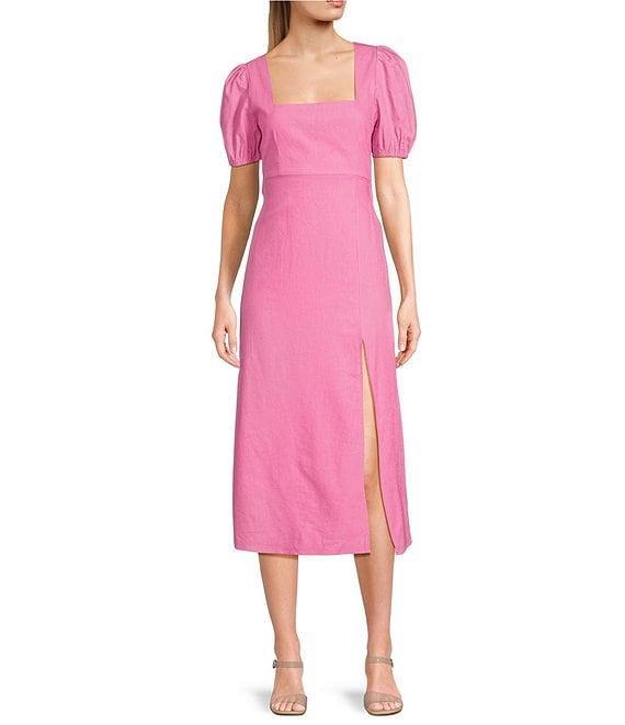 GB Short Sleeve Side Slit Midi Dress Product Image