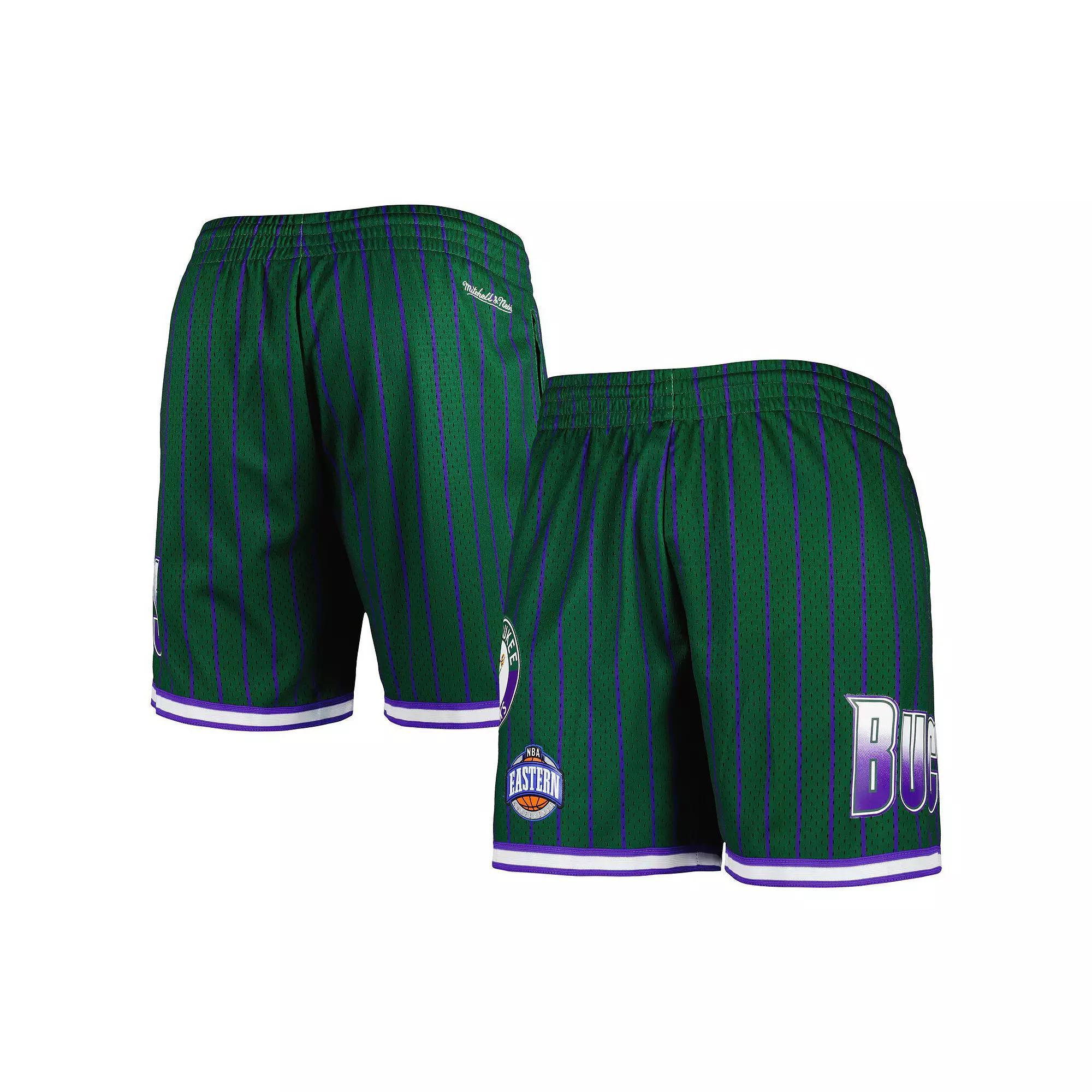 Men's Mitchell & Ness Hunter Green Milwaukee Bucks City Collection Heritage Mesh Shorts, Size: XL, Team Product Image