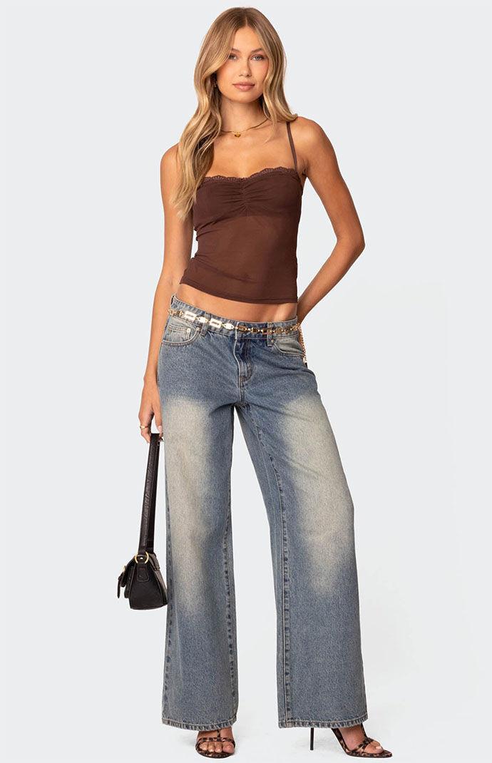 Edikted Women's Elina Sheer Mesh Bra Top Product Image