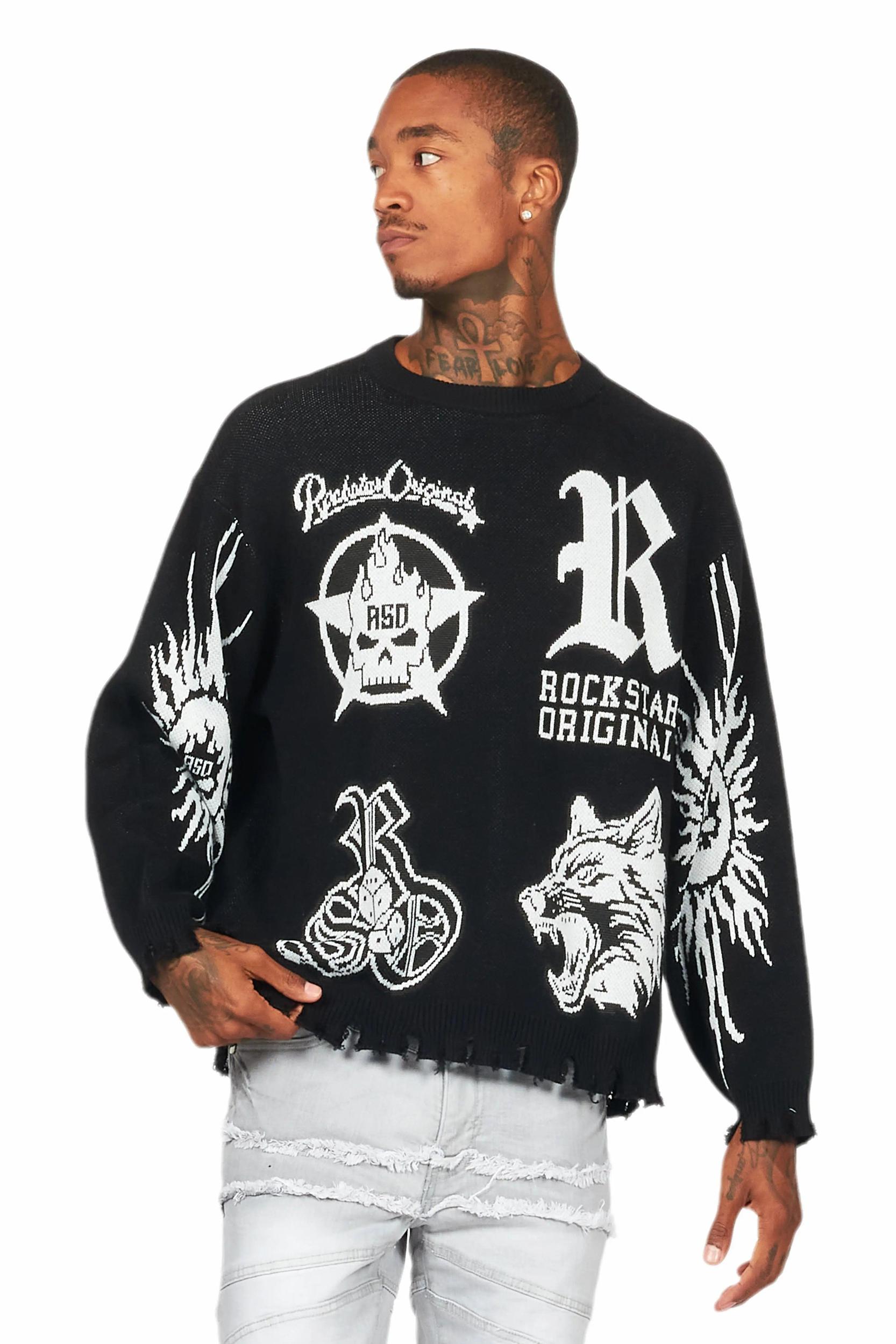 Fagan Black Knit Sweater Male Product Image