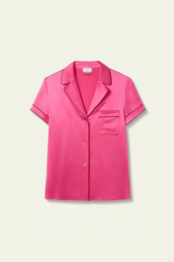 Contrast-Trimmed Silk Shirt Product Image