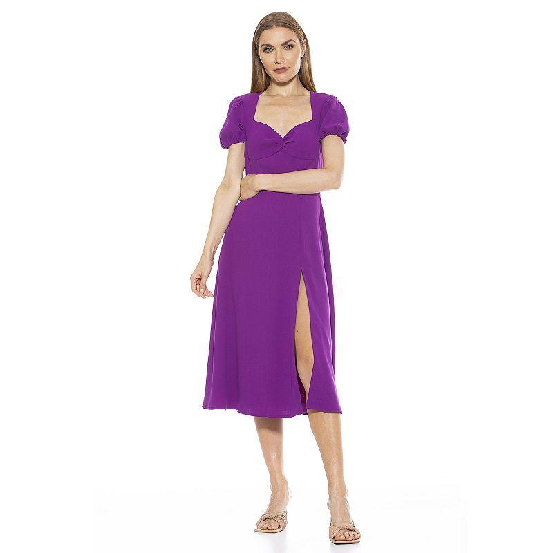 Women's ALEXIA ADMOR Gracie Fit & Flare Dress, Size: 4, Yellow Garden Product Image