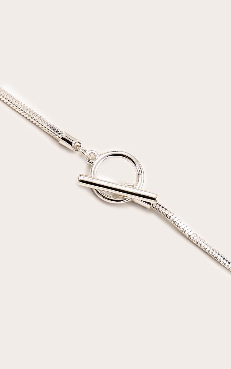 Silver Snake Chain Layered Necklace Product Image