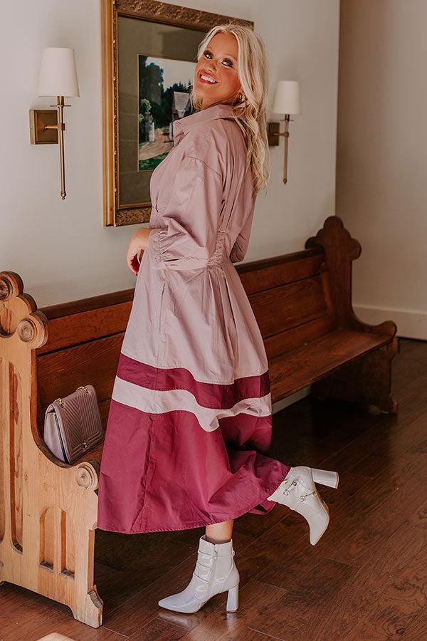 Hopeless Romantic Button Down Midi in Dusty Purple Product Image