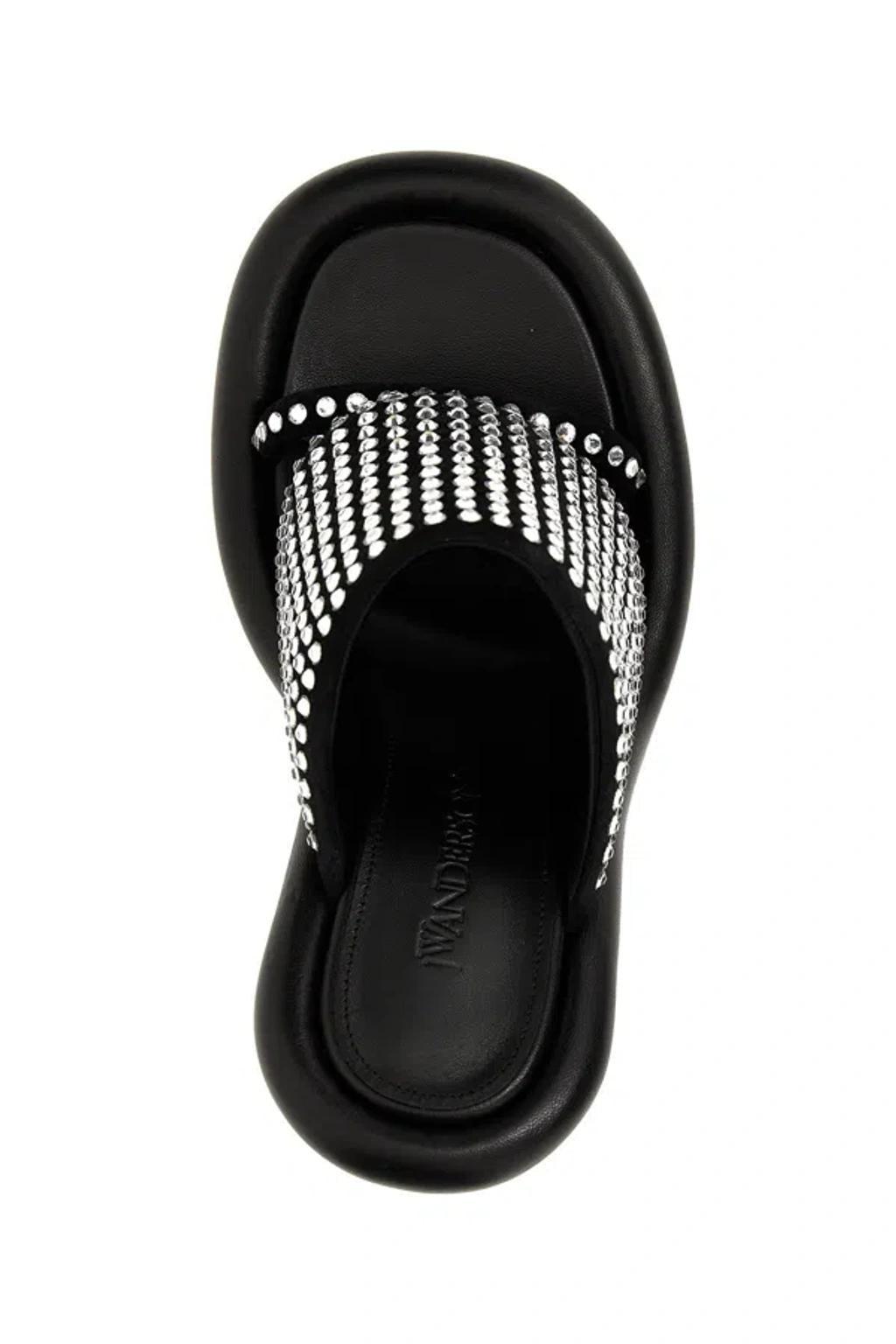 JW ANDERSON Woman Sandals Black Size 8 Leather Product Image