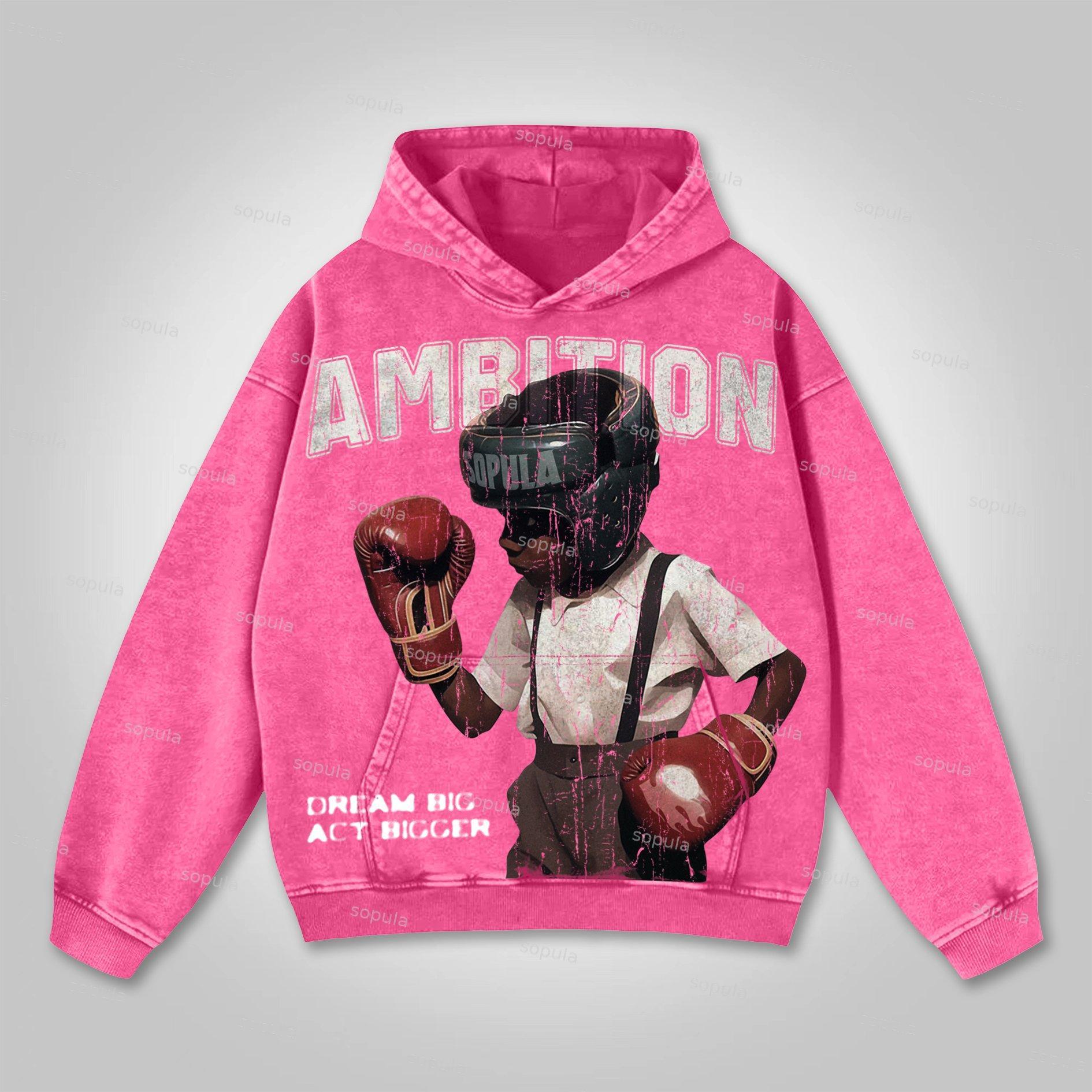 Sopula Boxer Follow Your Dream Retro Graphic Washed Hoodie Product Image