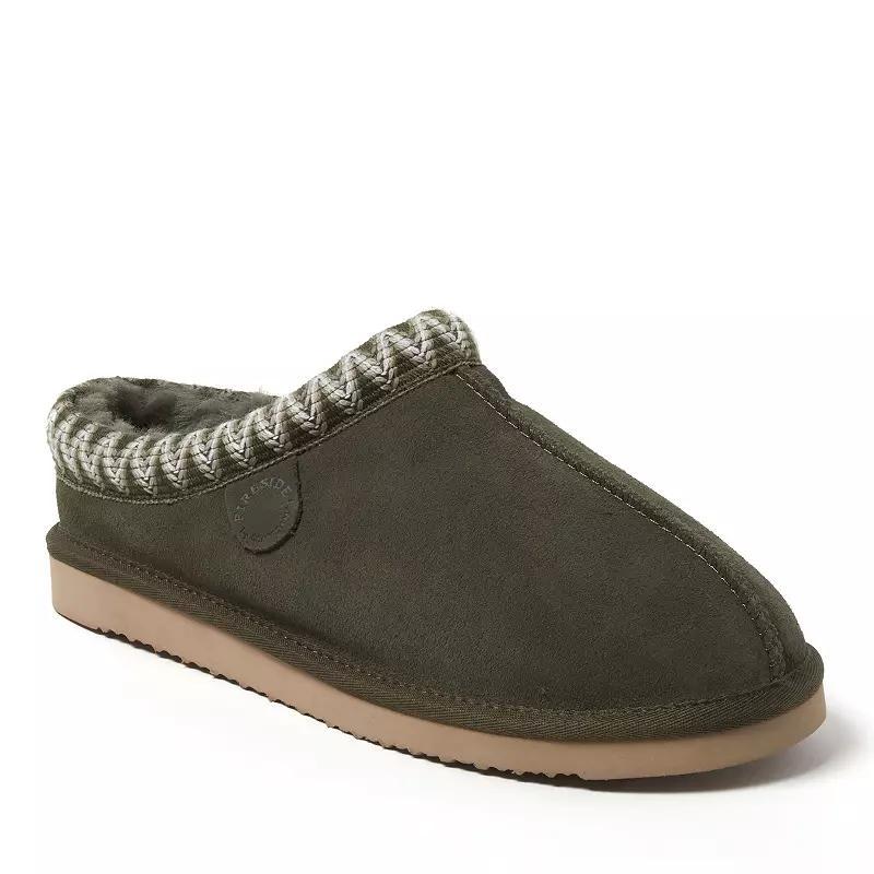 Men's Fireside by Dearfoams Grafton Genuine Shearling Clog With Taping Slippers, Size: 10, Loden Product Image