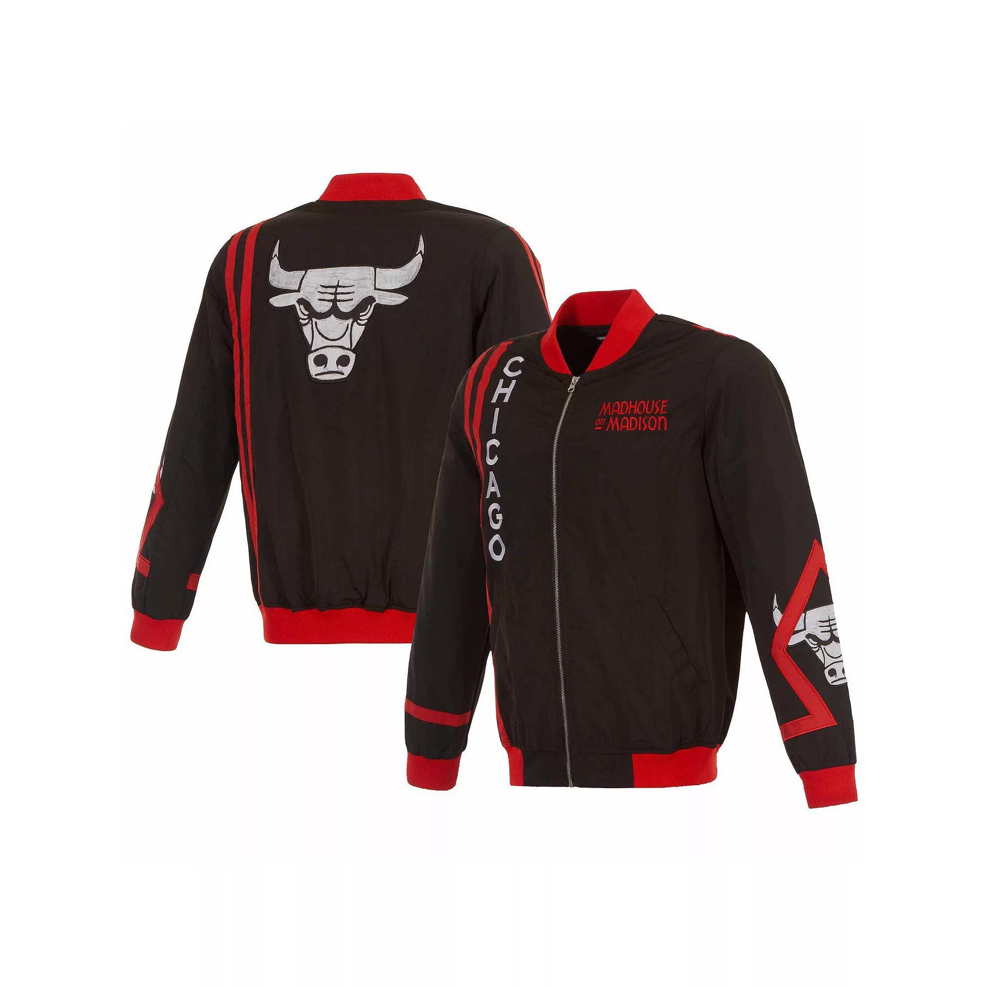 Men's JH Design Black Chicago Bulls 2023/24 City Edition Nylon Full-Zip Bomber Jacket, Size: Medium Product Image