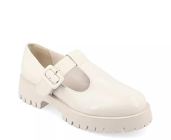 Journee Suvi Tru Comfort Foam Womens Mary Jane Flats Ivory Product Image