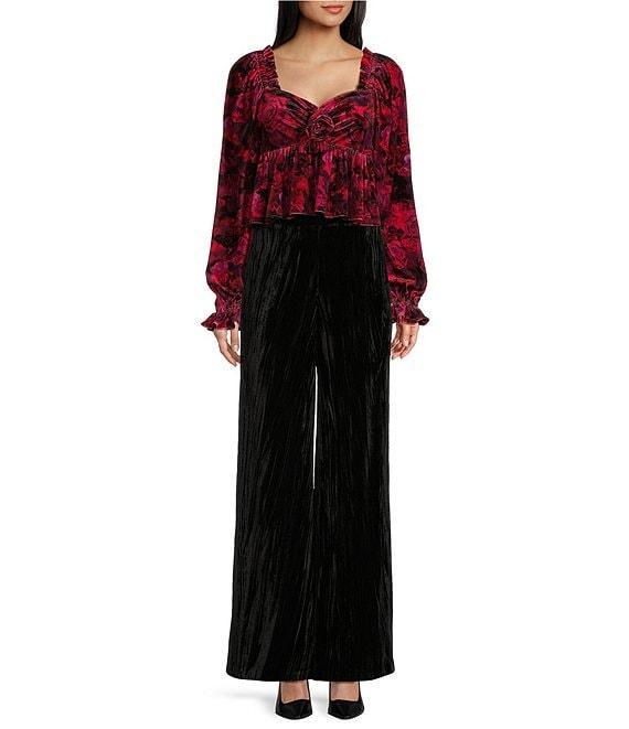 C&V Chelsea & Violet Crushed Velvet Pants Product Image
