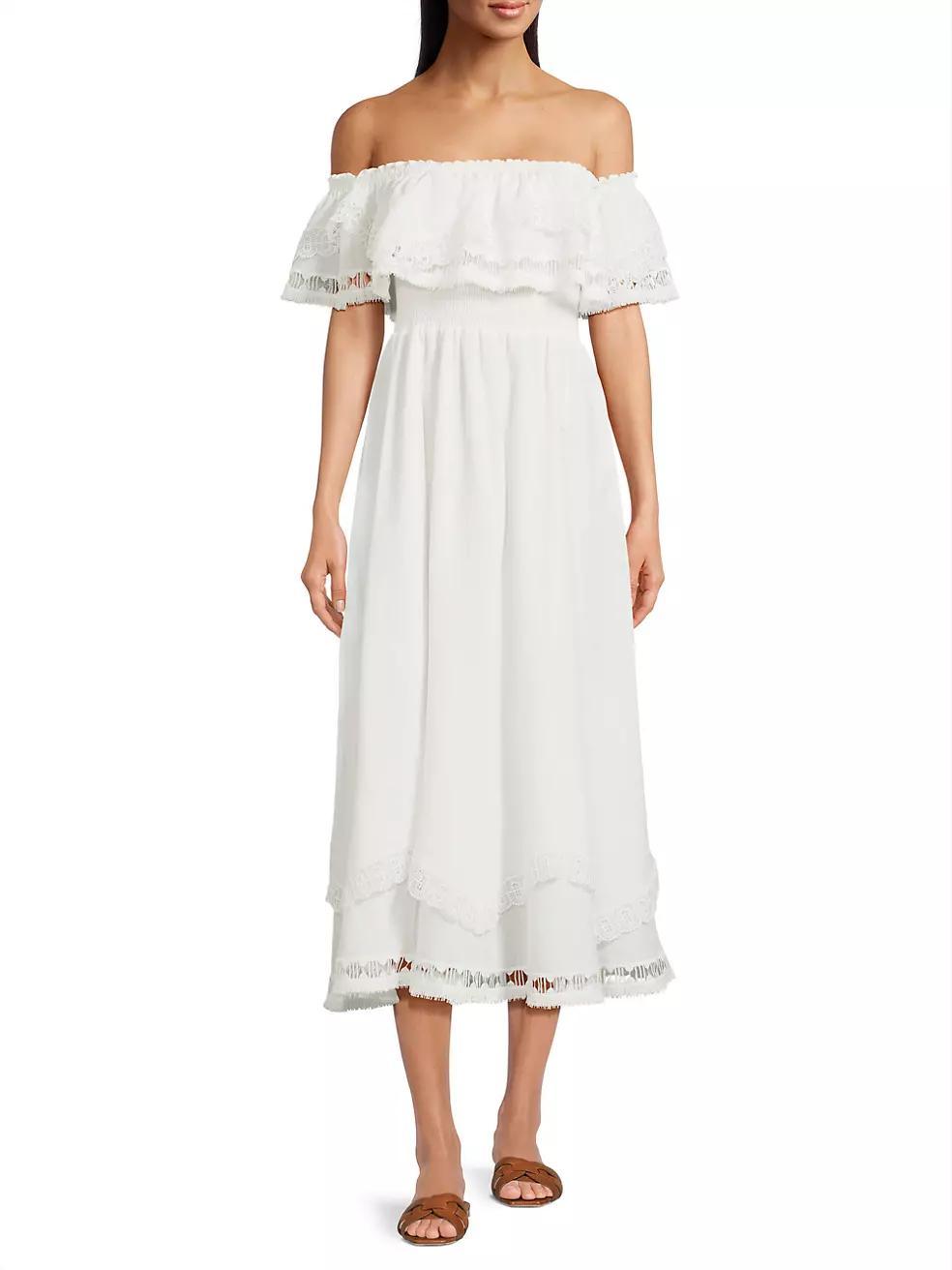 Womens Wyatt Off-The-Shoulder Midi-Dress Product Image