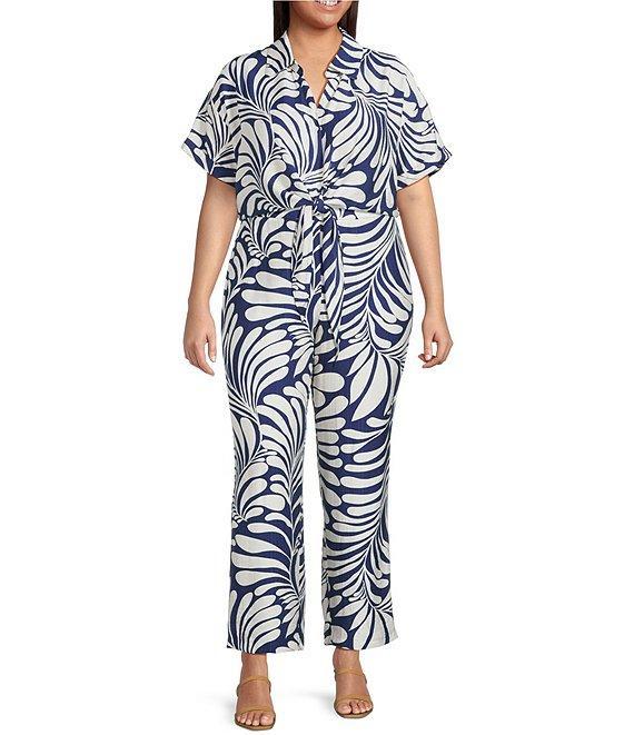 Lucy Paris Plus Size Rue Coordinating Printed Satin Ankle Pants Product Image