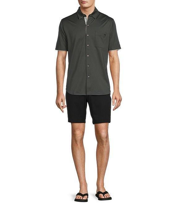 Tommy Bahama Big & Tall San Lucio Tri Leaf Geo Happy Hour Short Sleeve Woven Shirt Product Image