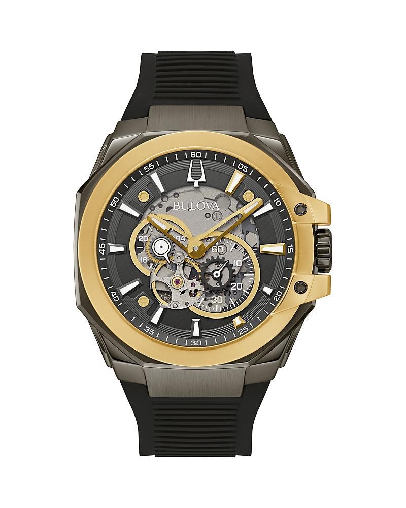 Bulova Mens Marc Anthony Automatic Chronograph Black Silicone Strap Watch Product Image