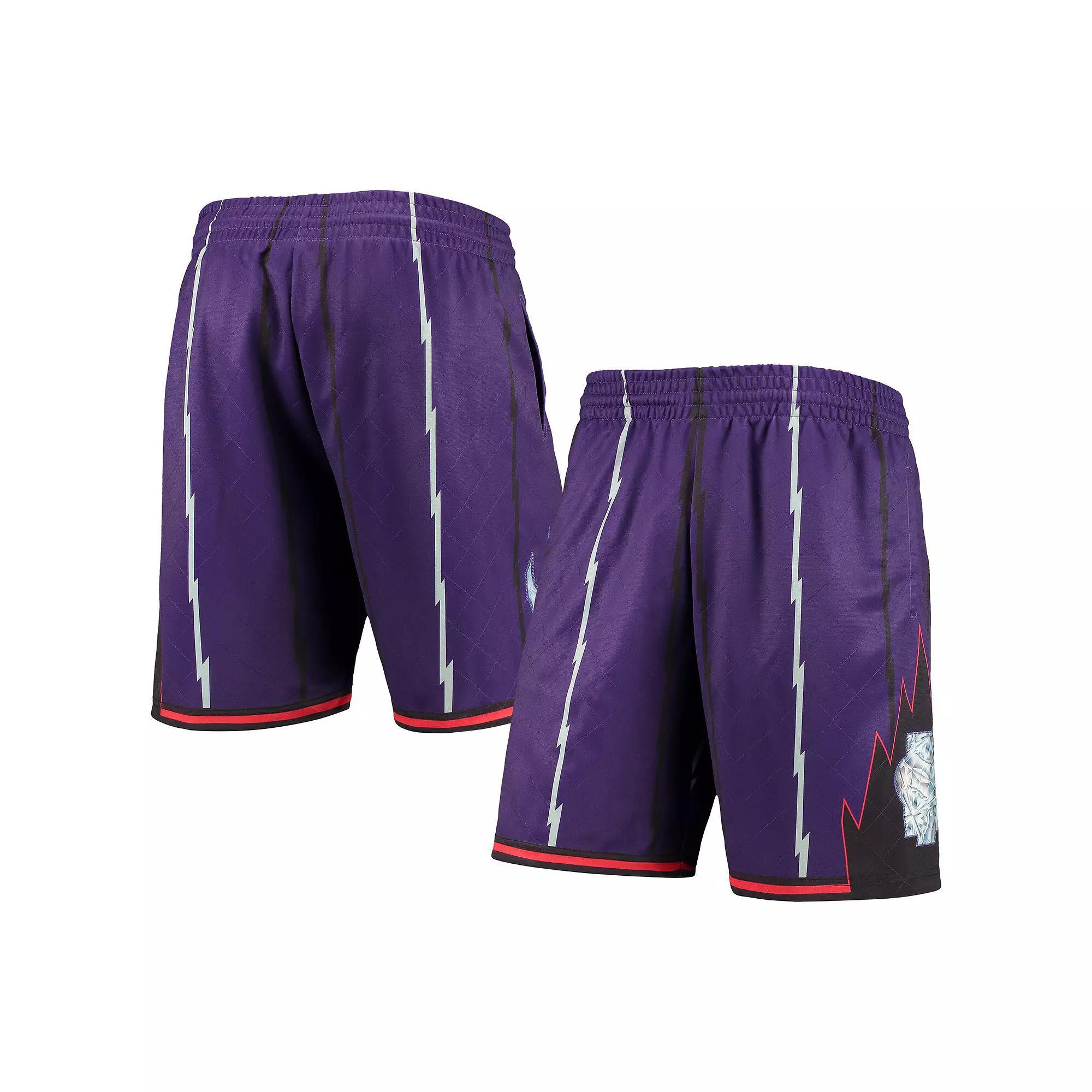 Men's Mitchell & Ness Purple Toronto Raptors 1998 Hardwood Classics 75th Anniversary Swingman Shorts, Size: Small, Rpt Purple Product Image