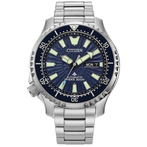 Citizen Men's Promaster Dive Automatic Stainless Steel Black Dial Bracelet Dive Watch, Size: Large, Silver Product Image