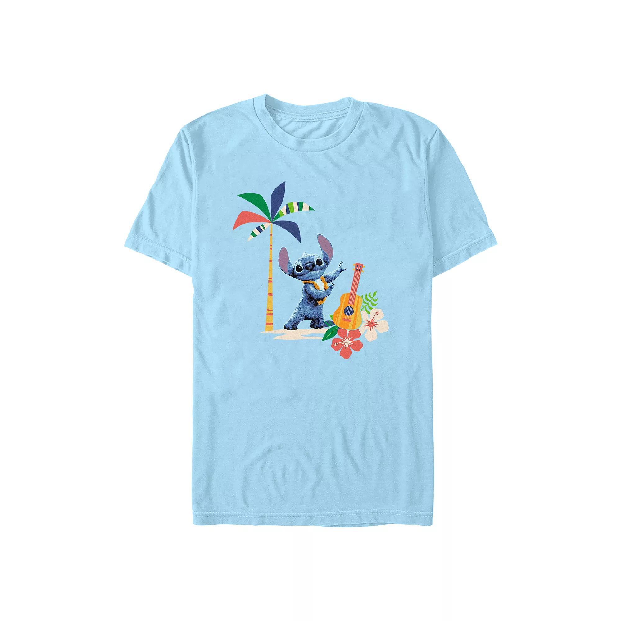 Disney's Lilo & Stitch Tropical Hula Dance Scene Men's Graphic Tee, Size: XXL, Light Blue Product Image