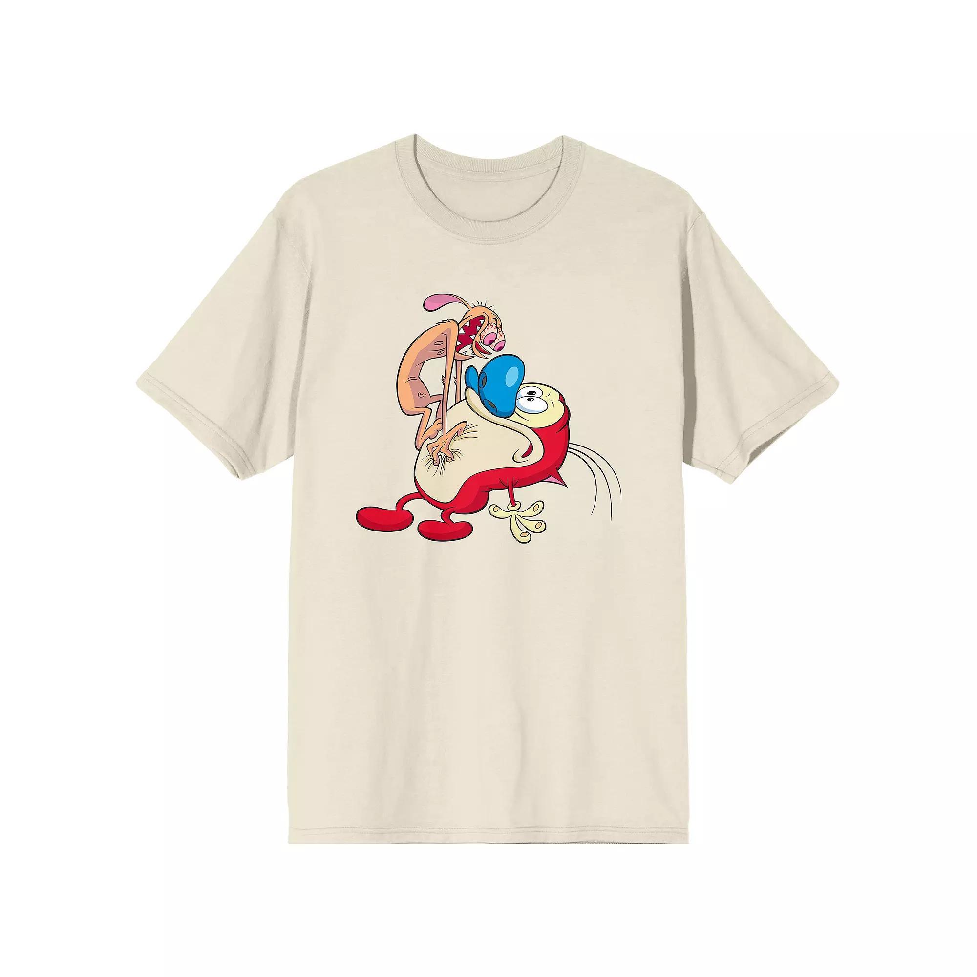 Men's Ren & Stimpy Comical Pose Graphic Tee, Size: XXL, Off White Product Image