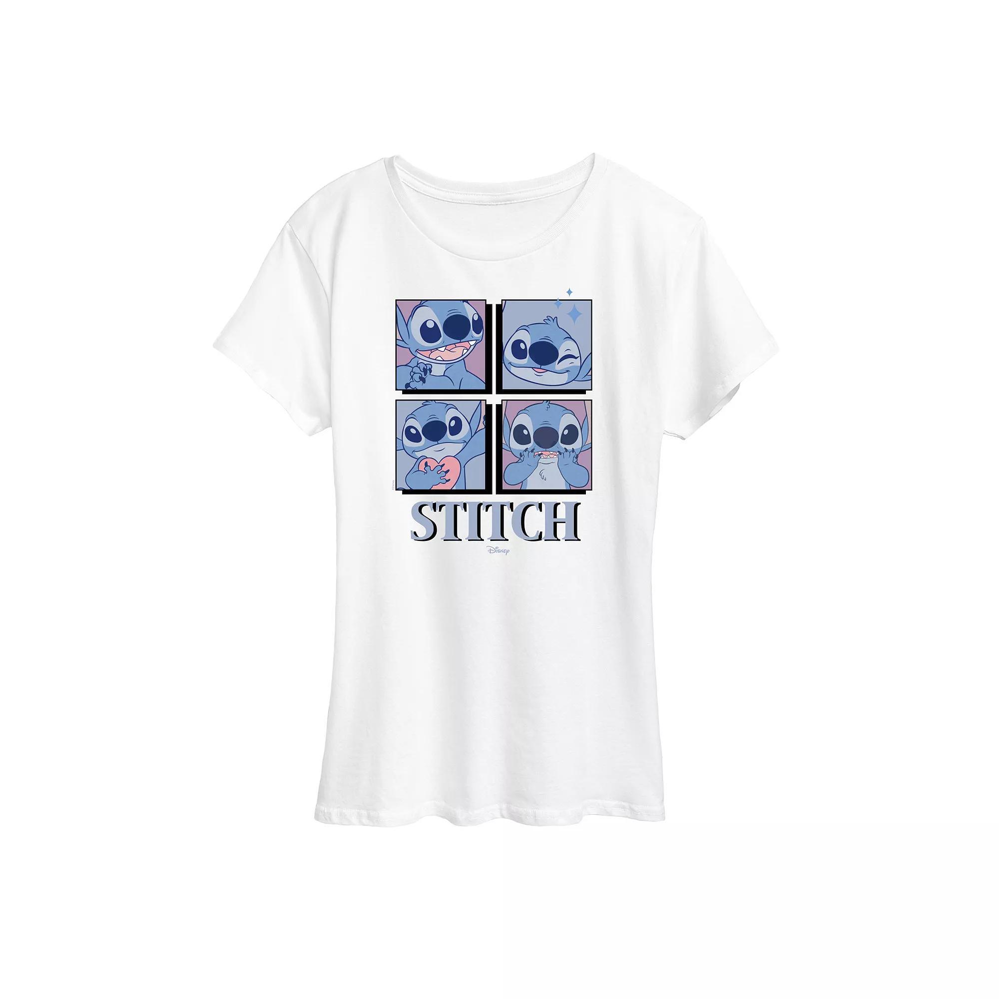 Disney's Lilo & Stitch Women's Grid Graphic Tee, Size: XL, White Product Image