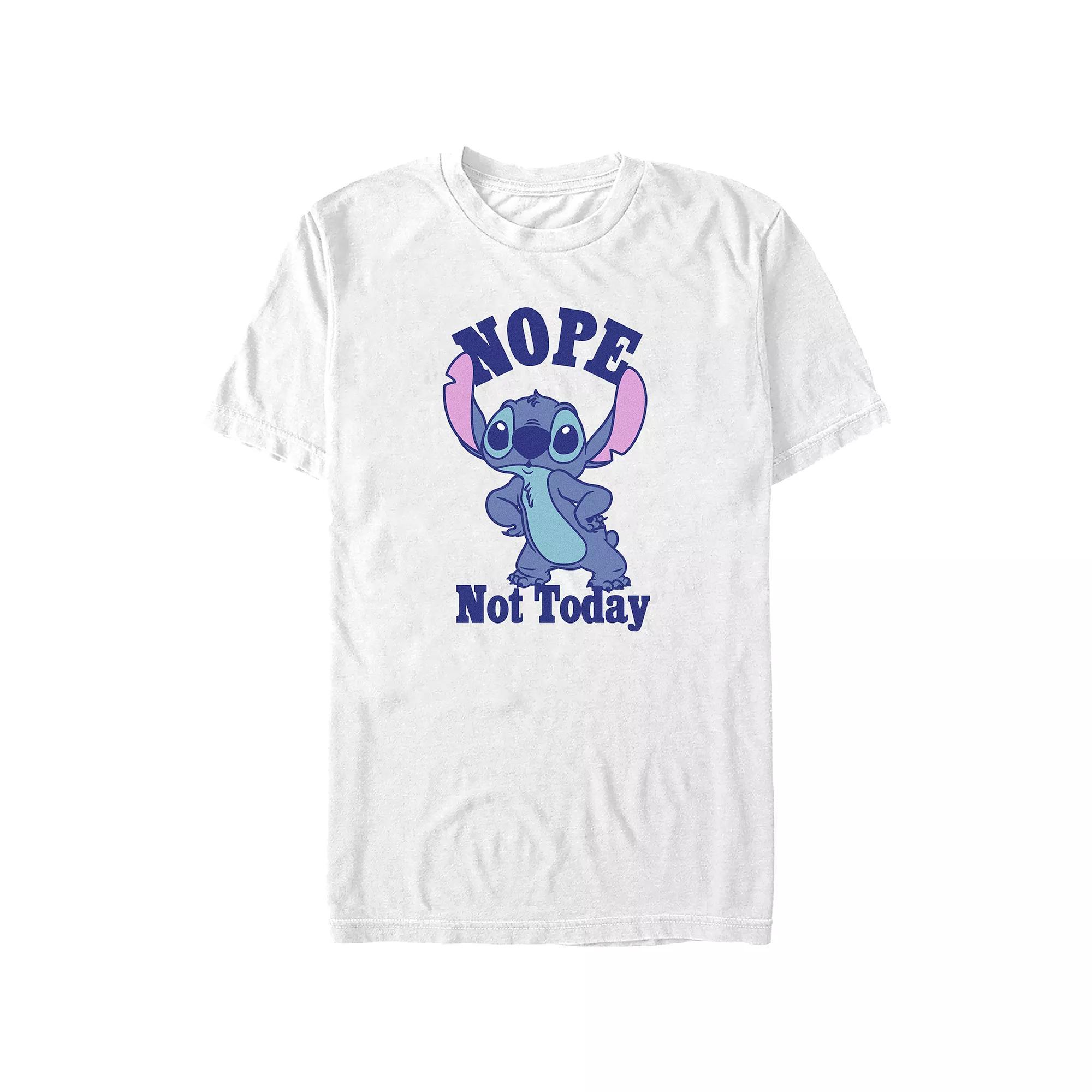 Disneys Lilo & Stitch Nope Not Today Stitch Juniors Boyfriend Graphic Tee, Womens Product Image