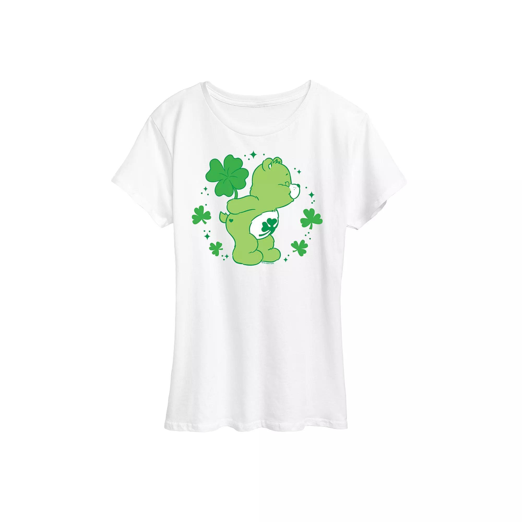 Women's Care Bears Shamrock Graphic Tee, Size: Large, White Product Image