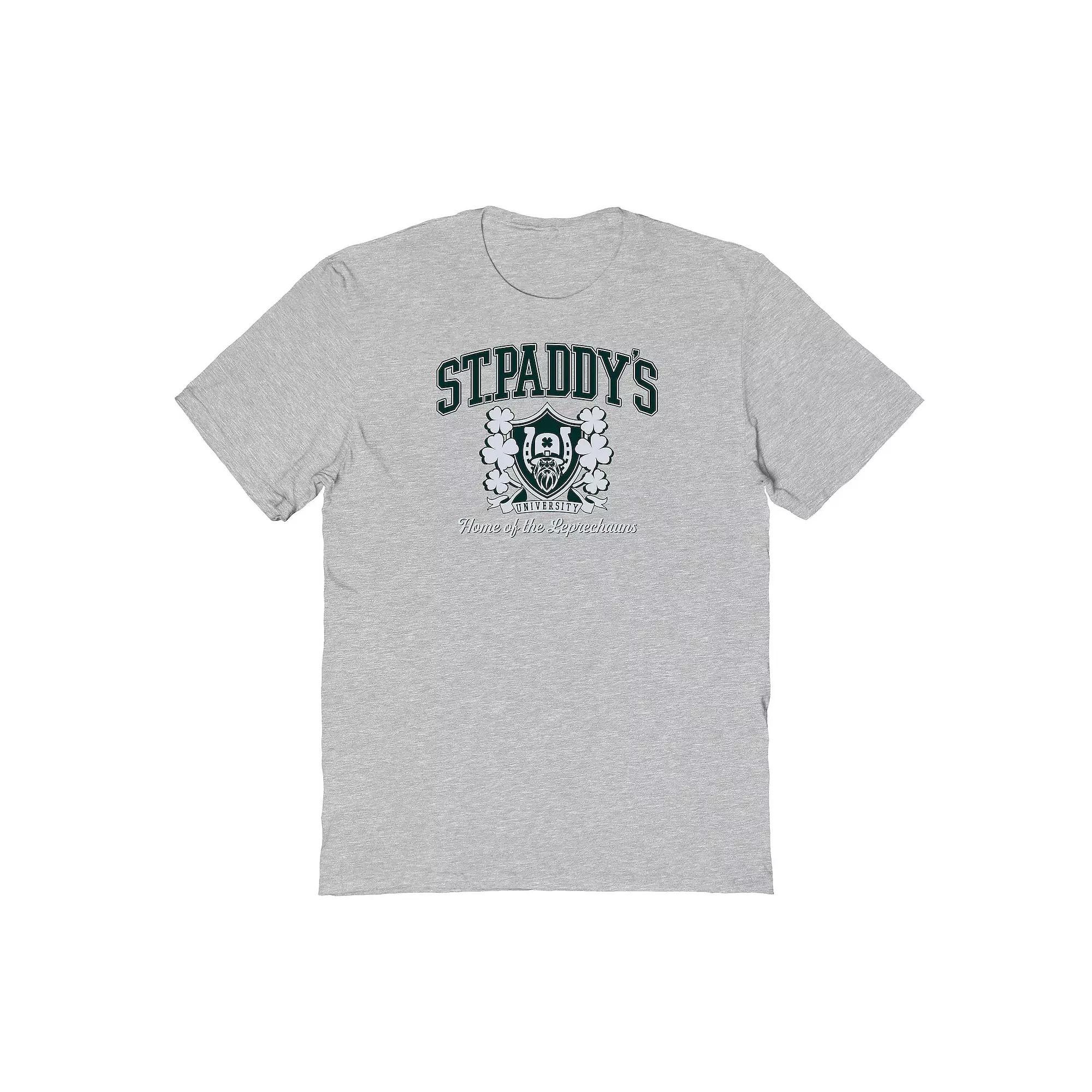 Men's St Patrick's Day St Paddys University Graphic Tee, Size: XL, Sport Gray Product Image