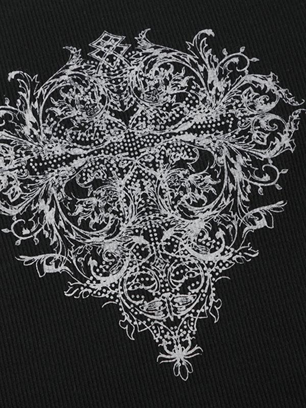 Dark Graphic Print Long Sleeves Tee Product Image