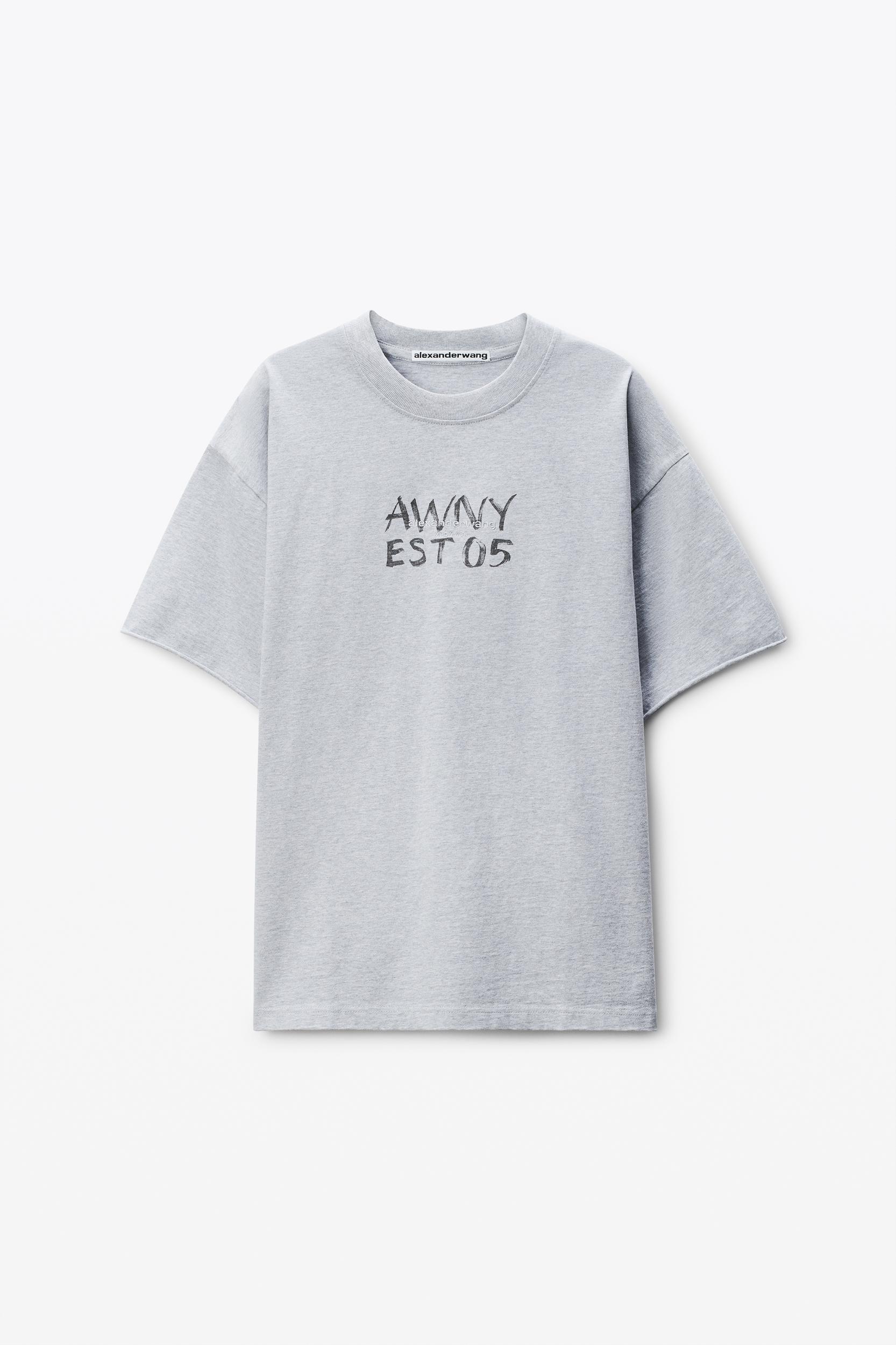 Light Grey Cotton Boxy Logo T-shirt Product Image