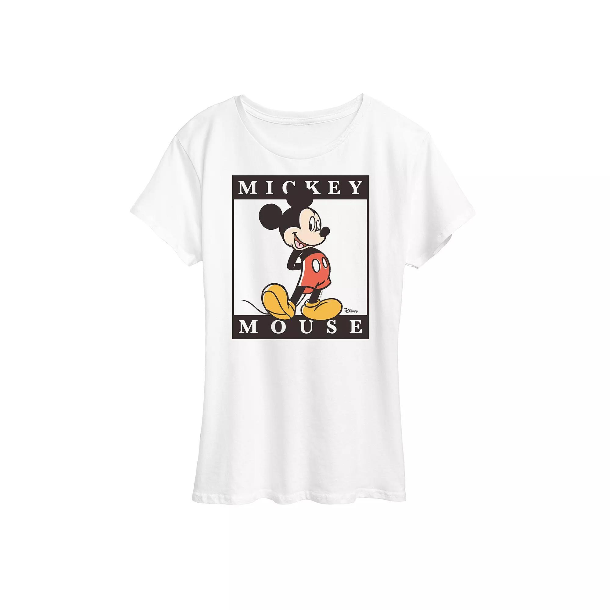 Disney's Mickey Mouse Women's Type Block Graphic Tee, Size: Medium, White Product Image
