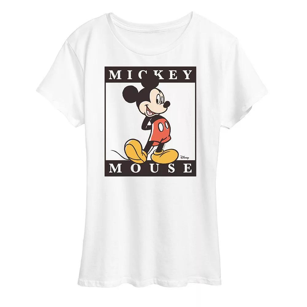 Disney's Mickey Mouse Women's Type Block Graphic Tee, Size: Medium, White Product Image