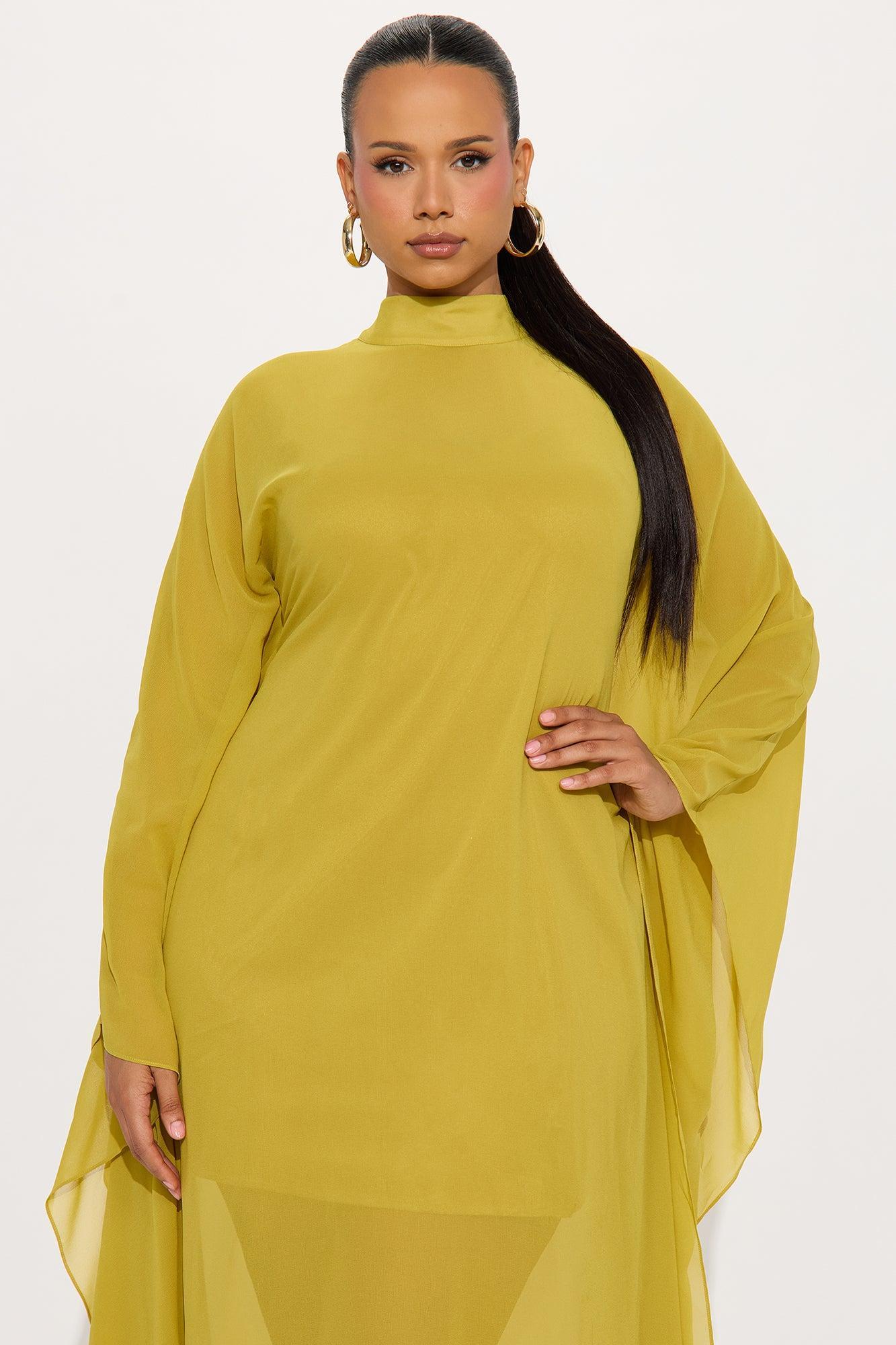 Flying High Chiffon Maxi Dress - Chartreuse Product Image