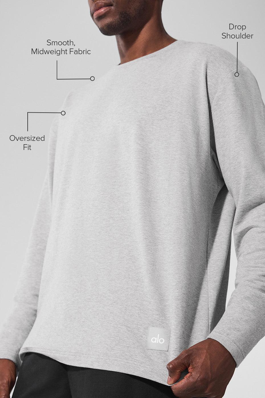 Double Take Long Sleeve Crew - Athletic Heather Grey Product Image