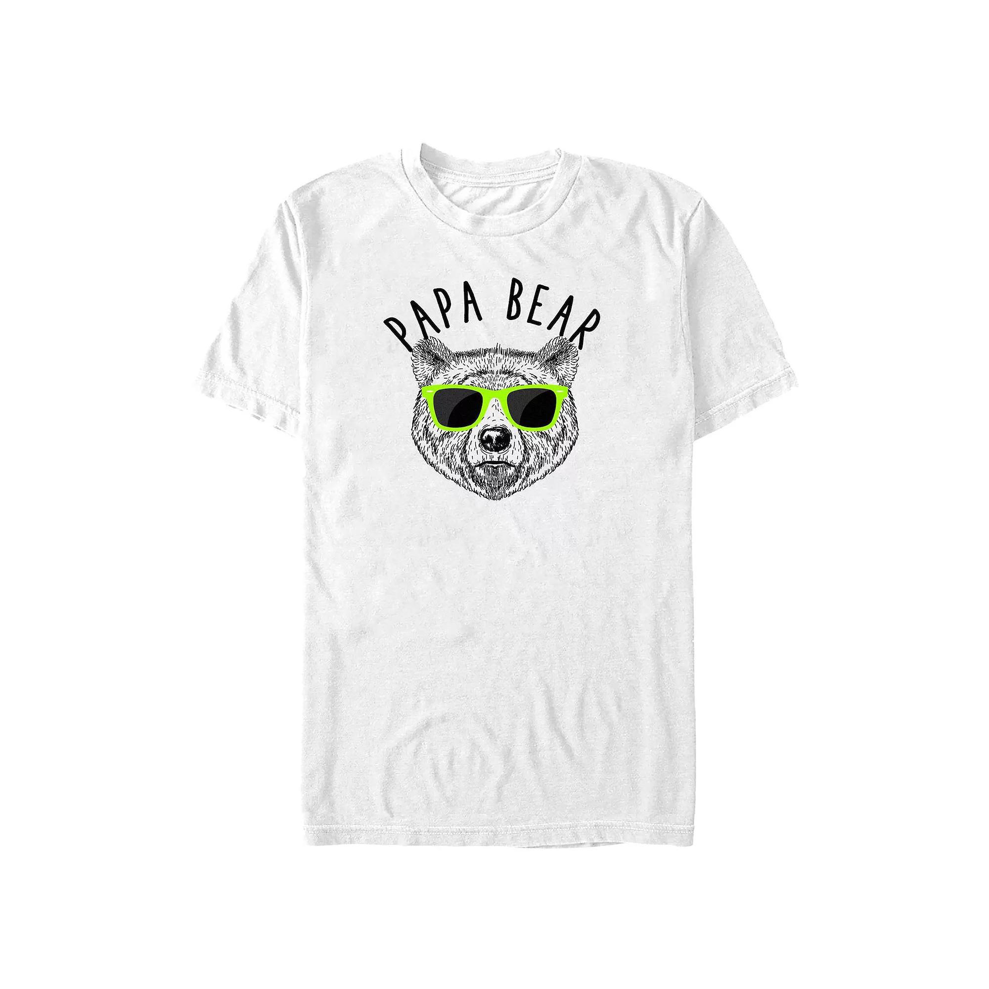 Big & Tall Cool Papa Bear Graphic Tee, Men's, Size: 4XL, White Product Image