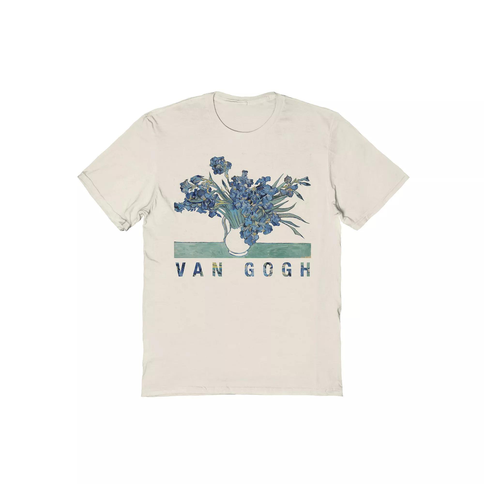 Men's Fine Art - Blue Flowers Graphic Tee, Size: Medium, Beige Khaki Product Image