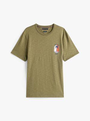 Palm Tree Logo Slub Cotton T-Shirt Product Image